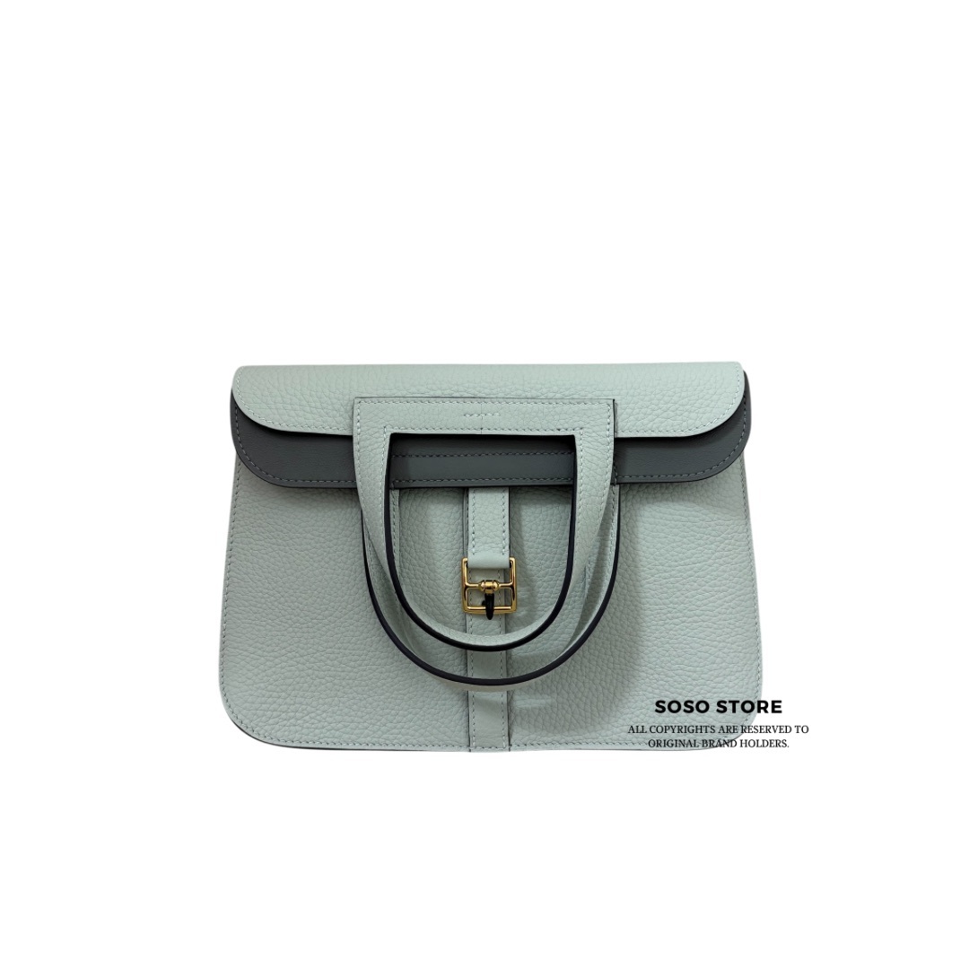 Hermes Halzan 25 Bag - Gris neve / Shw
