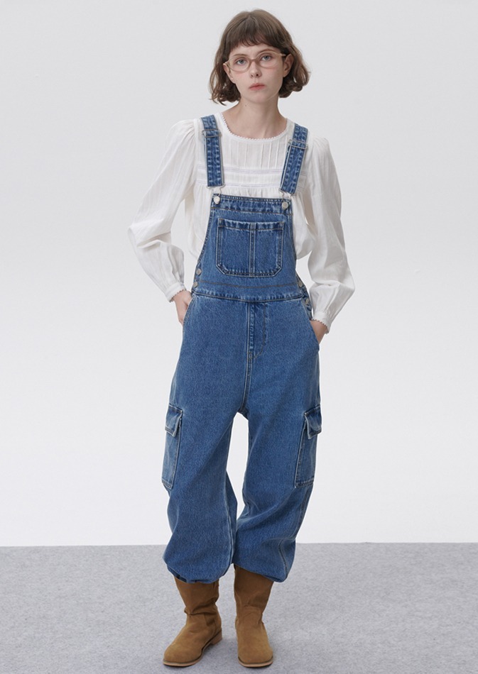 PLAC CARGO POCKET OVERALL PANTS M09 MID BLUE
