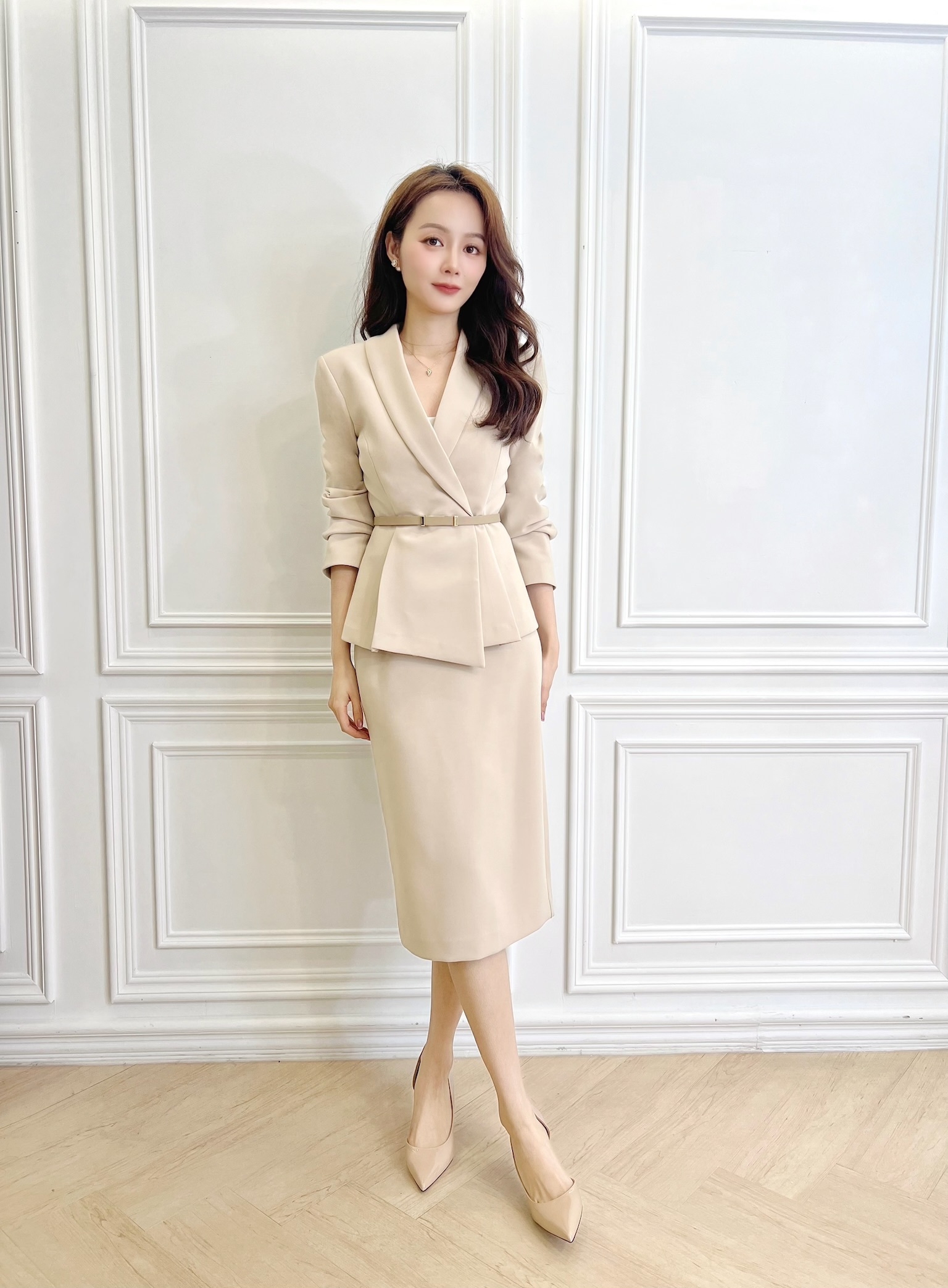 腰間層次腰帶西裝套裝