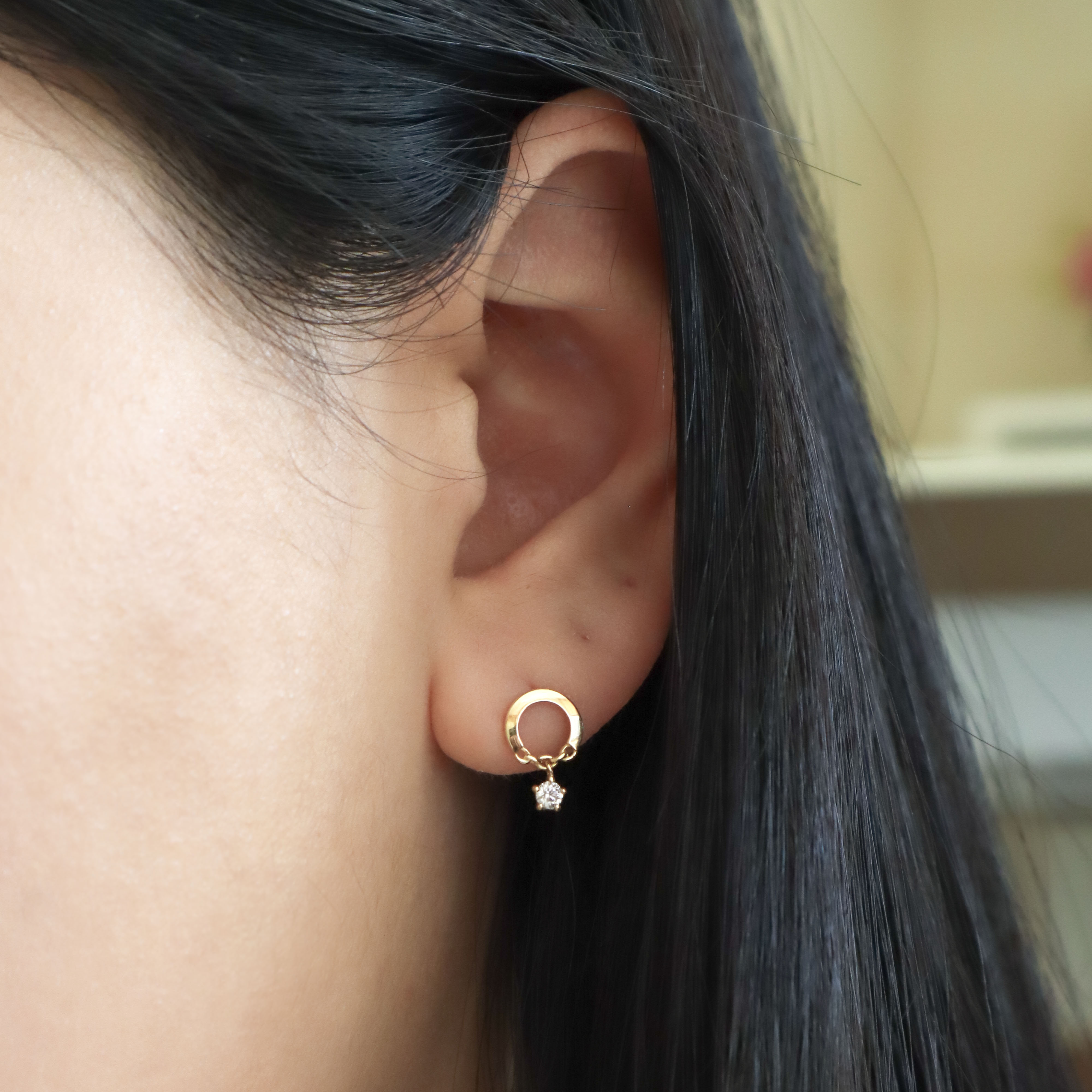 10K/圓舞小鑽耳環