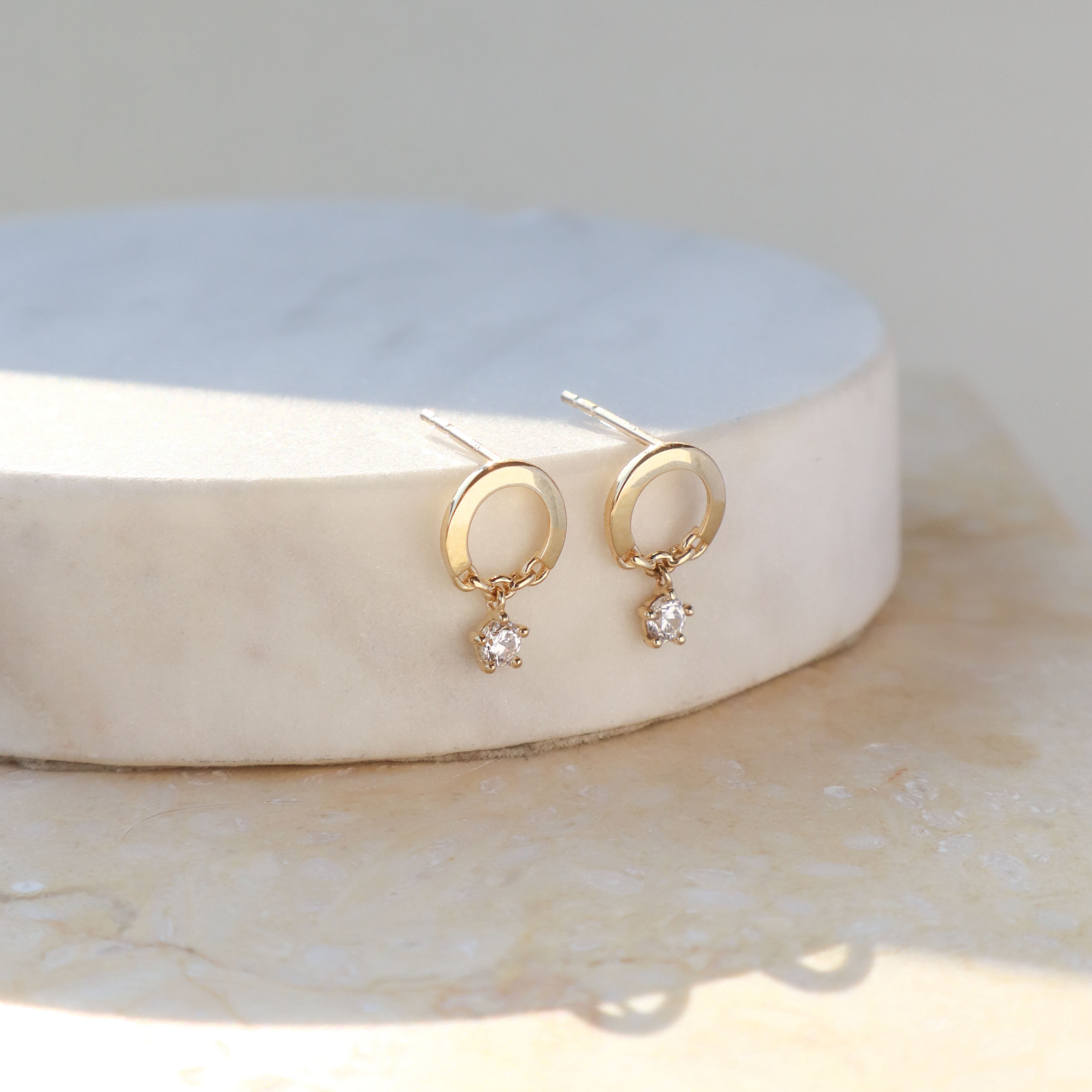 10K/圓舞小鑽耳環