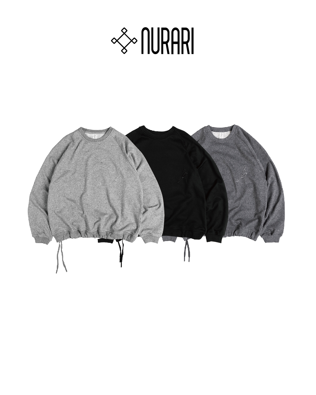 NURARI 大學T 長袖 衛衣 居家 套裝 中調灰/黑/深灰 24 A/W Civ. Uchi-mode NRR sweater