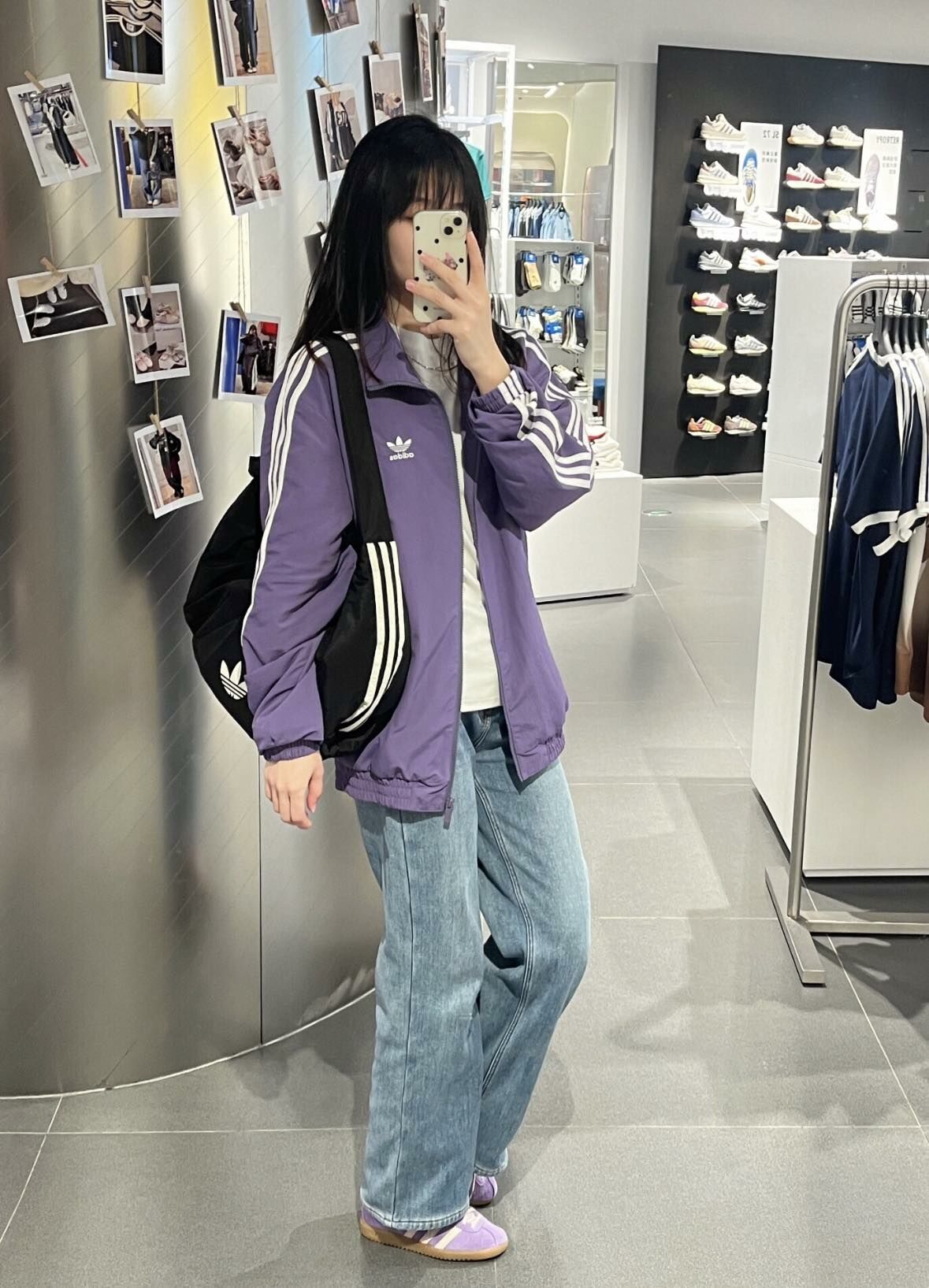 Adidas Original 紫色 三葉草 外套 KC1456