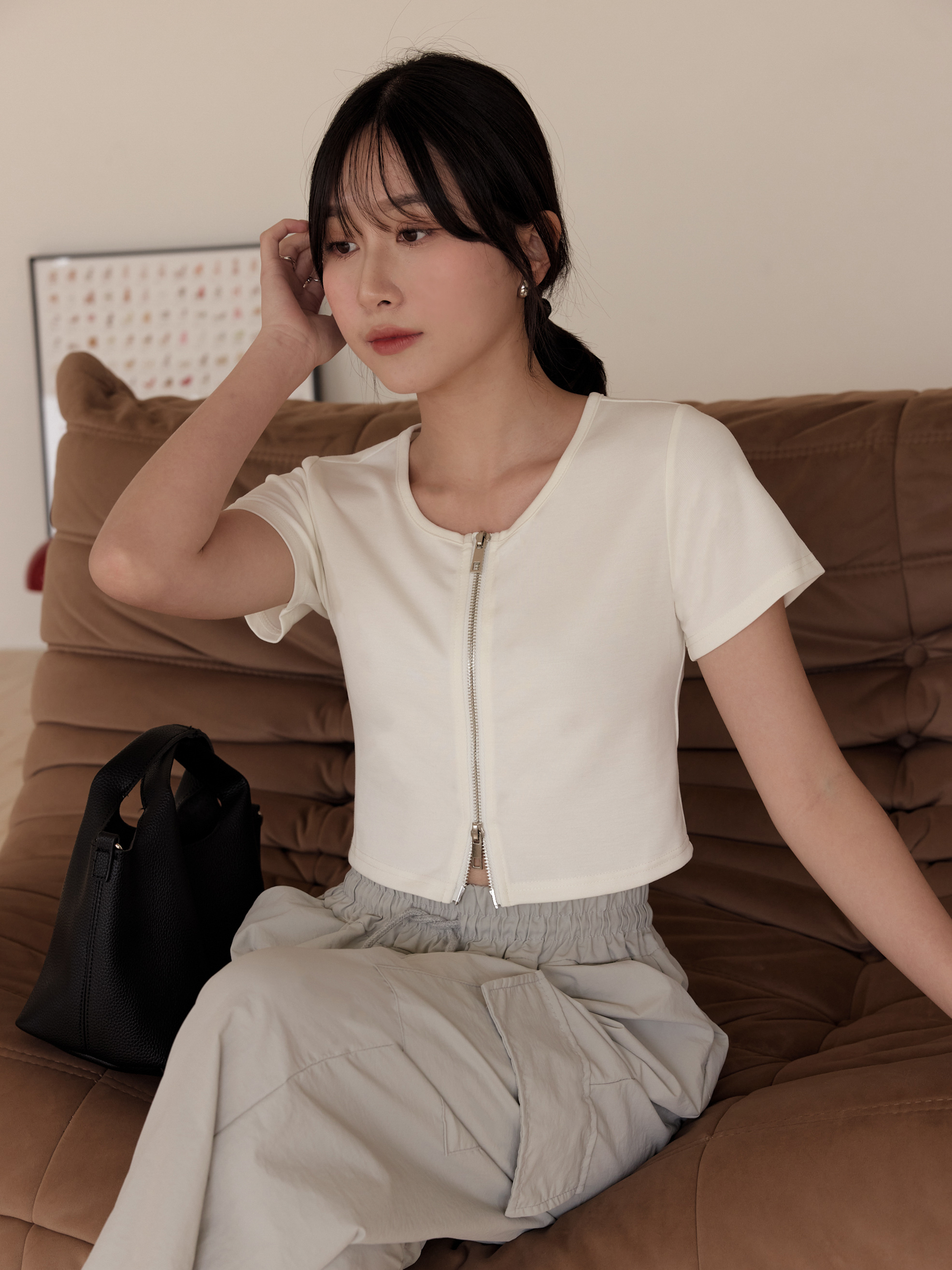 自訂 -5kg雙拉鍊顯瘦上衣