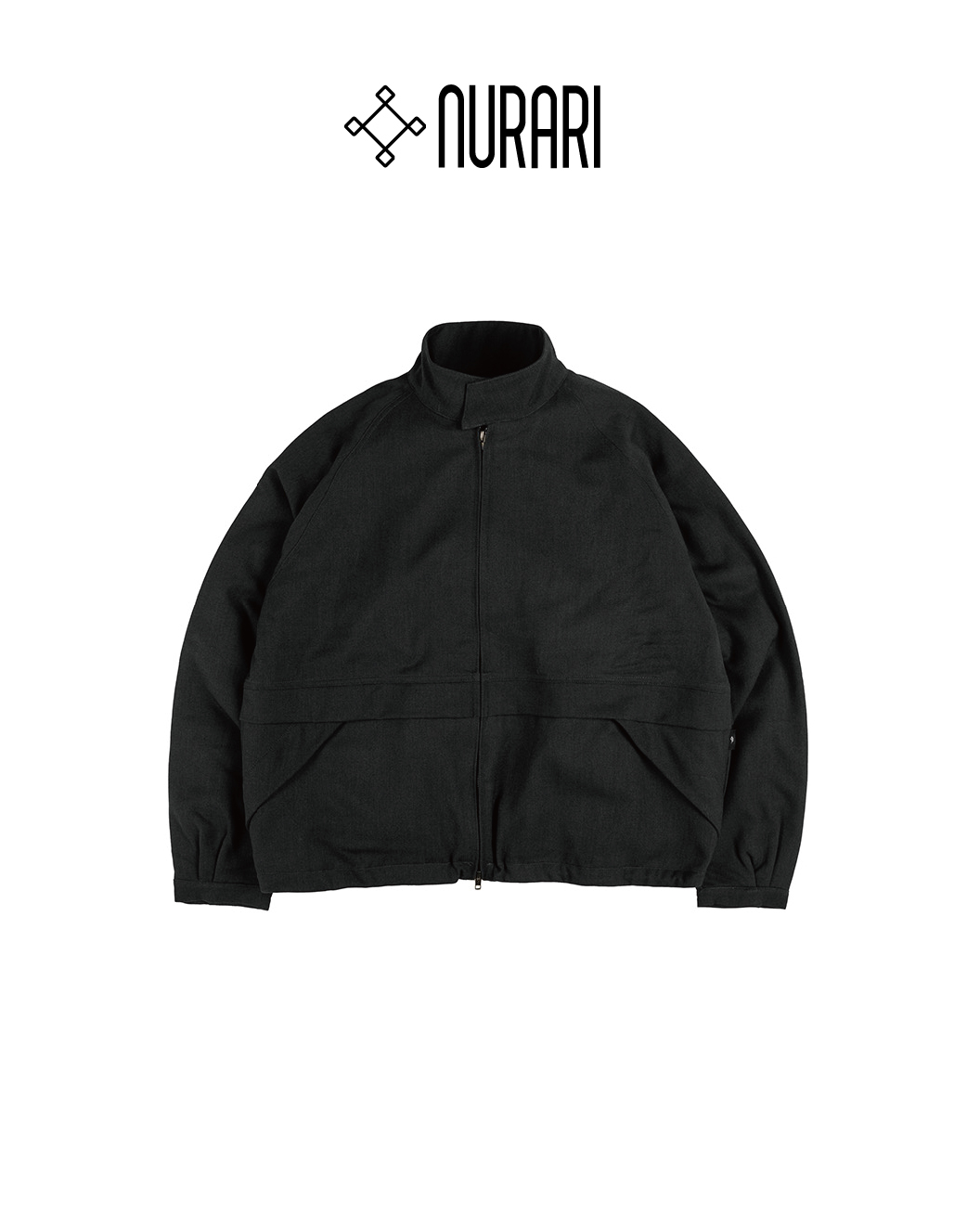 NURARI 鋪棉立領外套 深灰 24 A/W 24- Em. Viscose wide tweed jacket