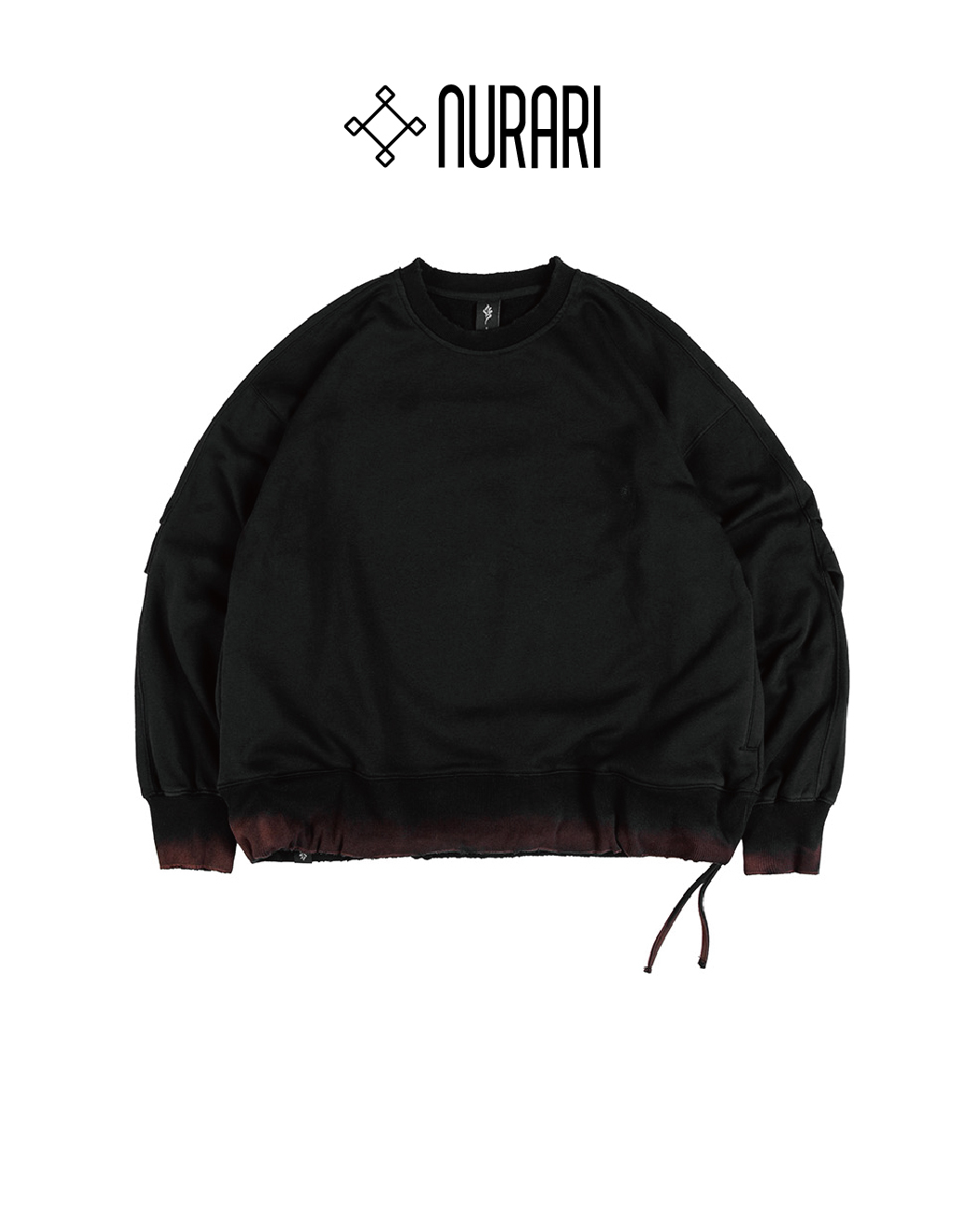 NURARI 洗舊大學T 長袖 黑 24 A/W 24- Em. Lycoris bleach dye sweater