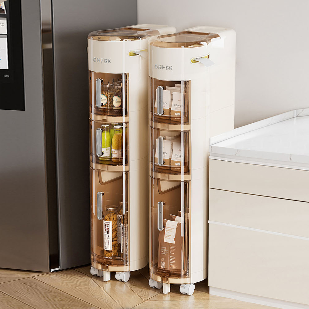 【AOTTO】22面寬衛浴四層附輪夾縫收納櫃(AC-609)