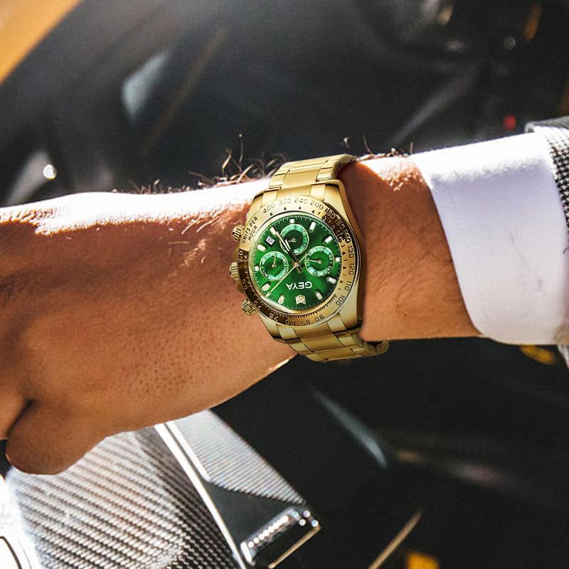 【GEYA格雅】超跑賽車系列 G78125GYNY/G78125GKYY 三眼 鏤空 日期夜光 機械 鋼錶