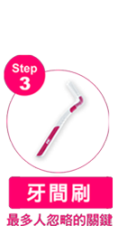步驟三 牙間刷