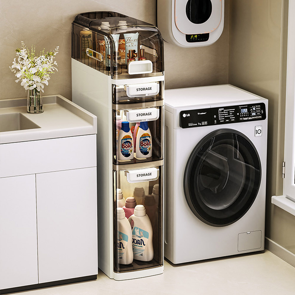 【AOTTO】18面寬衛浴四層夾縫收納櫃(AC-606)