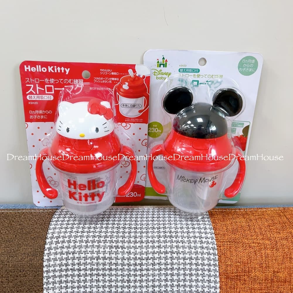 skater 凱蒂貓 kitty 米奇 米老鼠 兒童學習水壺 握把水壺 吸管水壺 吸管杯 杯子 水壺