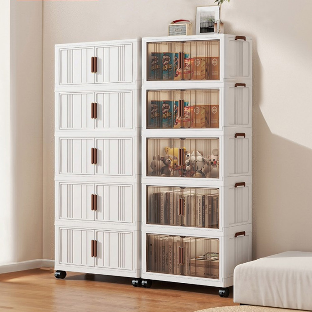 【AOTTO】50面寬雙開門磁吸五層折疊收納櫃(AC-056W)