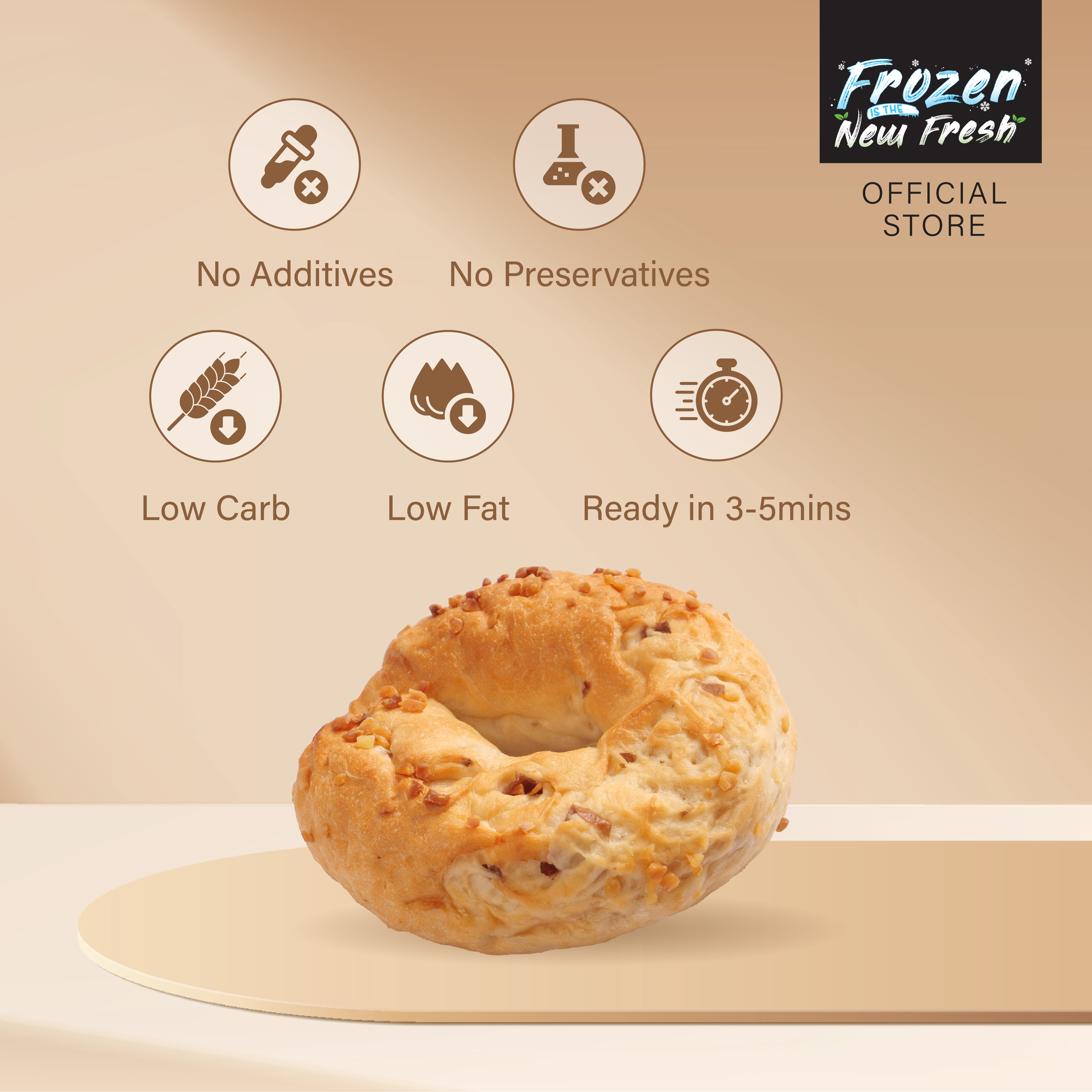 Cranberry Bagel 4pcs (Frozen)