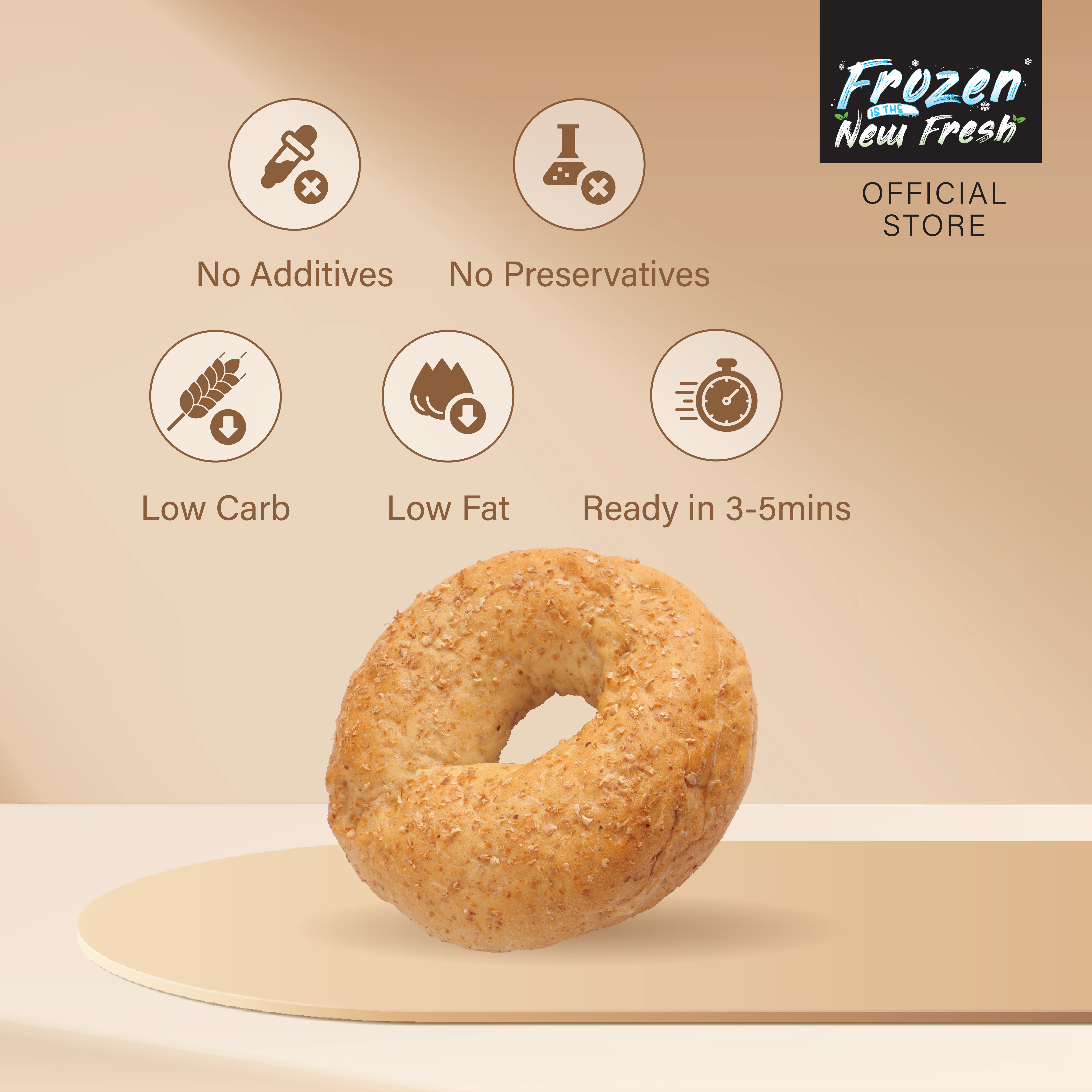 Wholemeal Bagel 4pcs (Frozen)