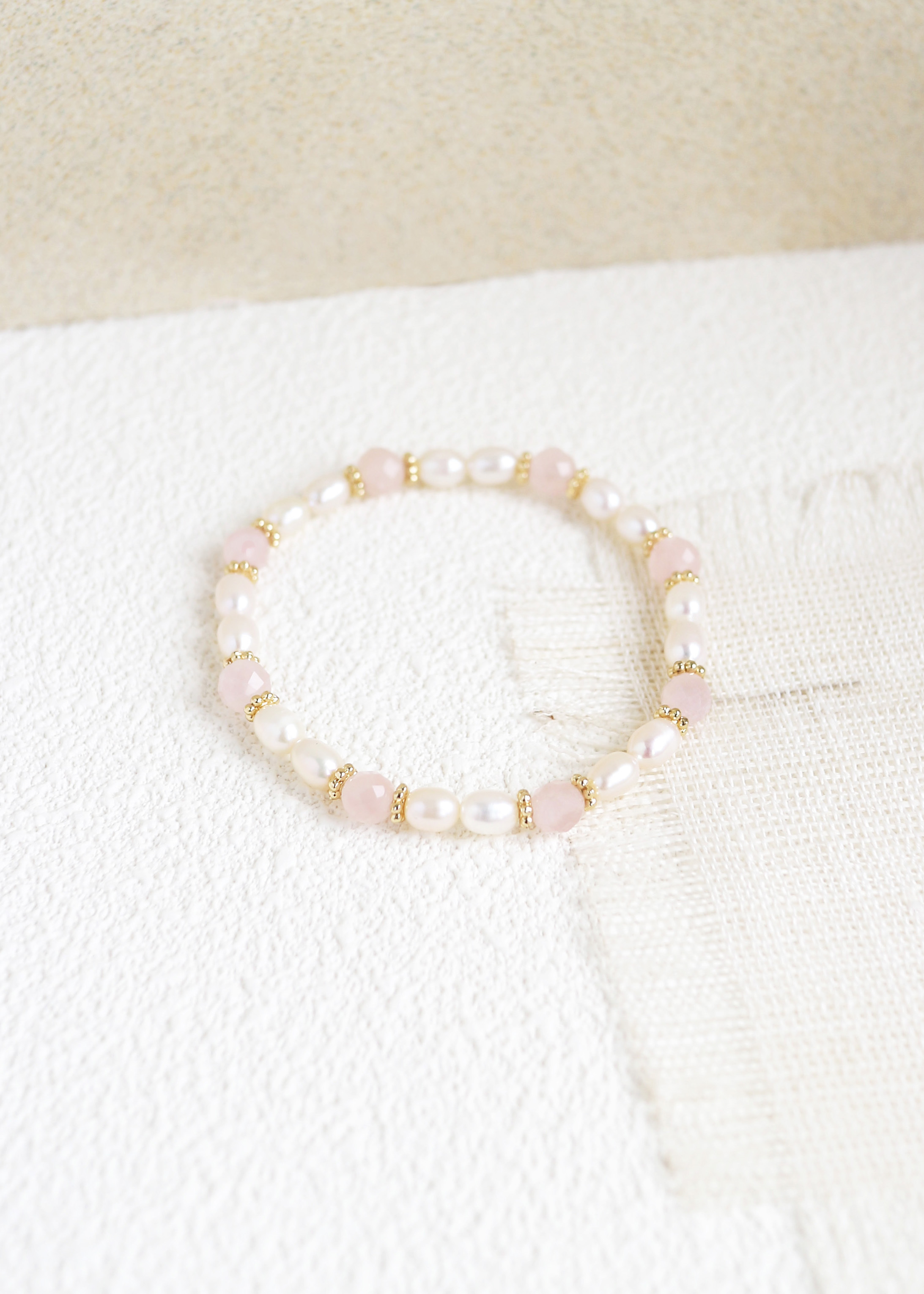 花園秘境 粉晶彈力手環