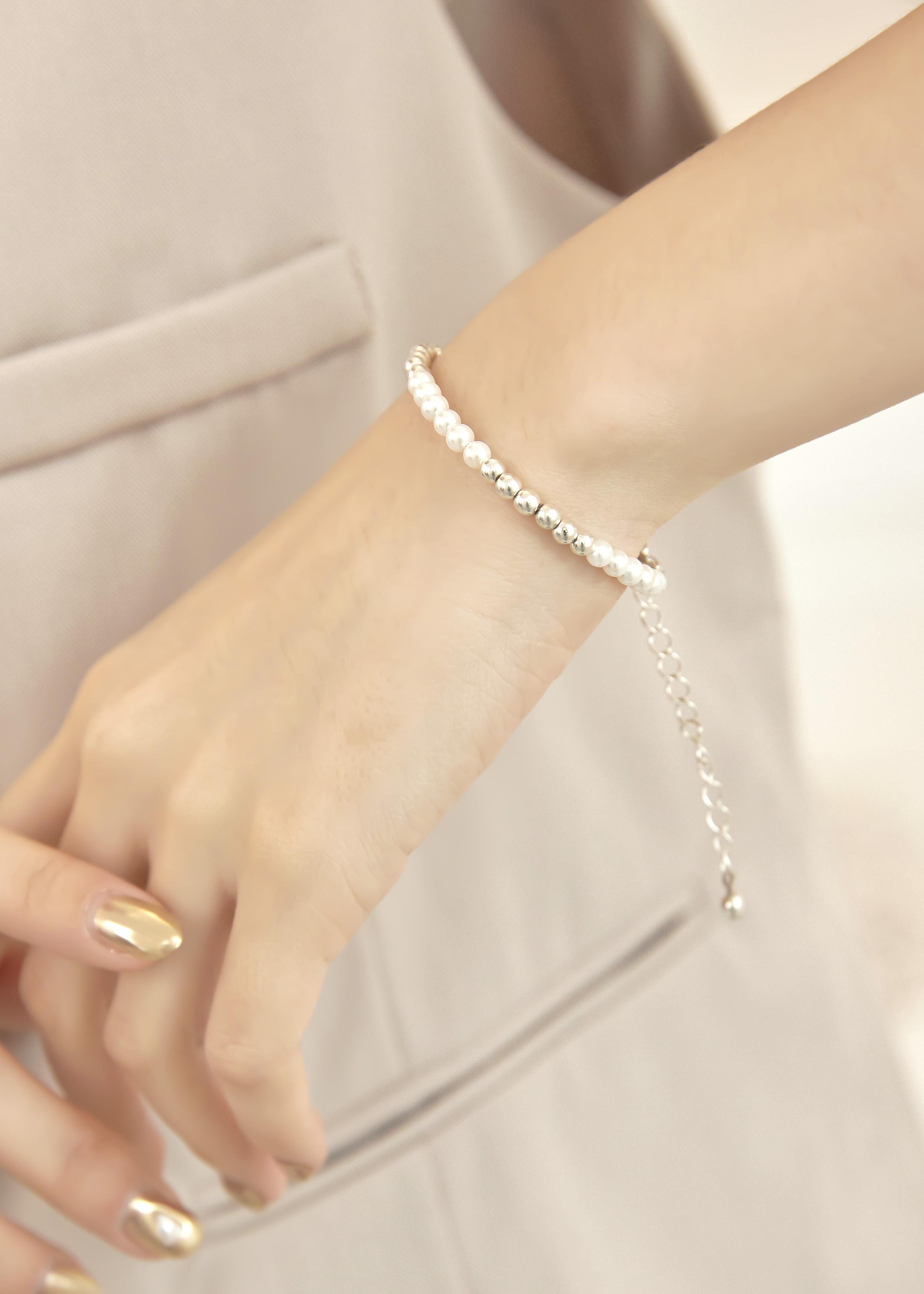 Classic珍珠手鍊-銀