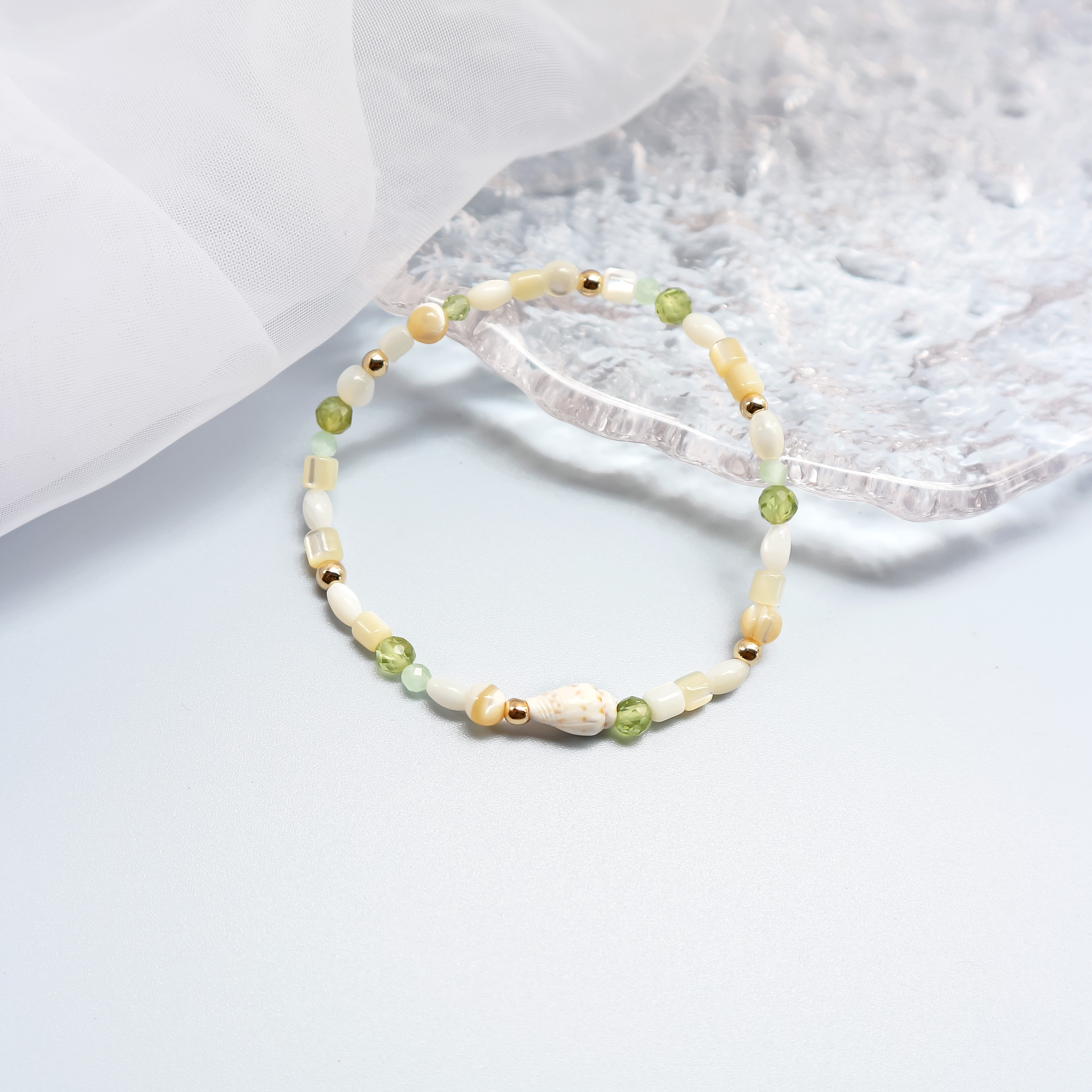 夏威夷海灘 手環｜橄欖石｜