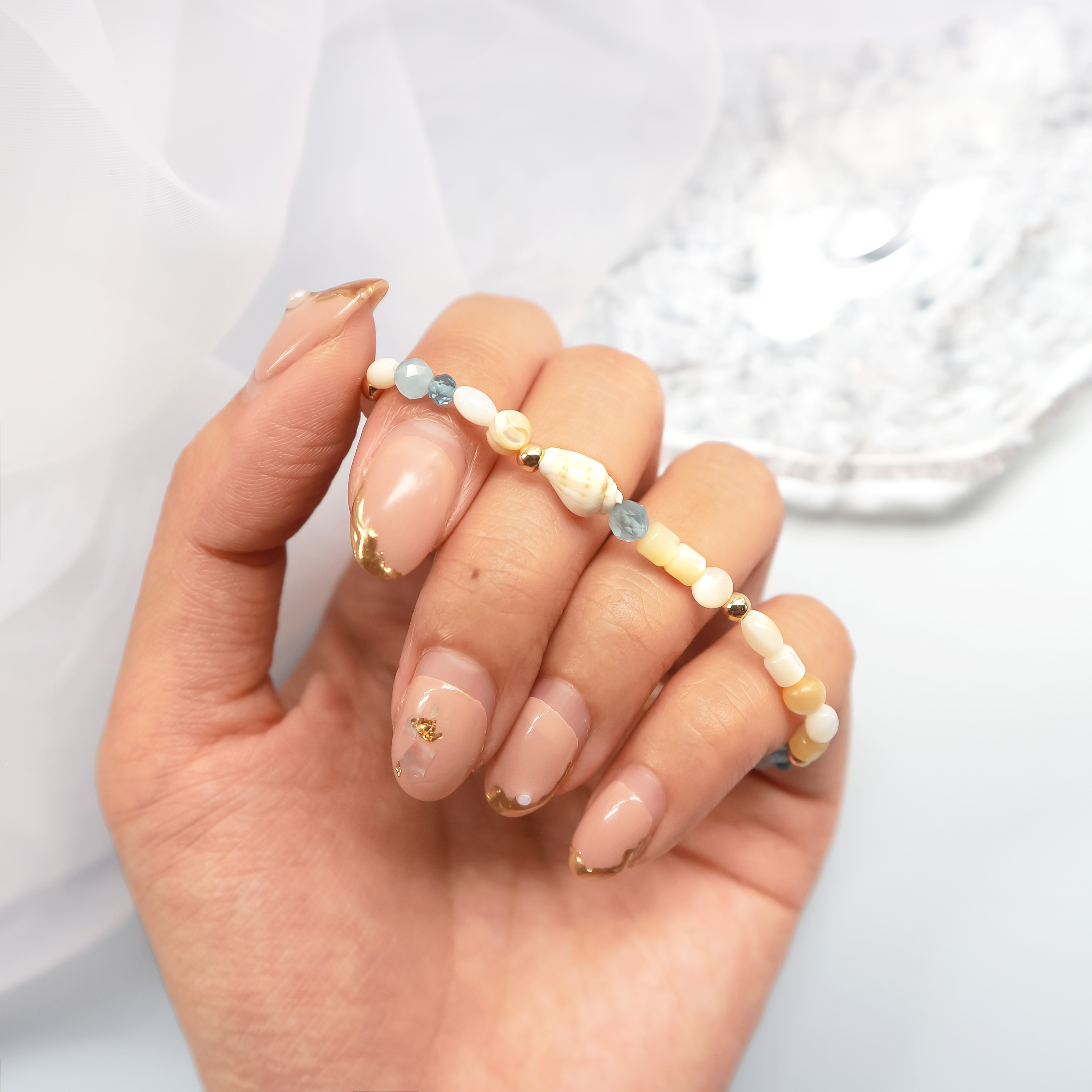 夏威夷海灘 手環｜海藍寶石｜