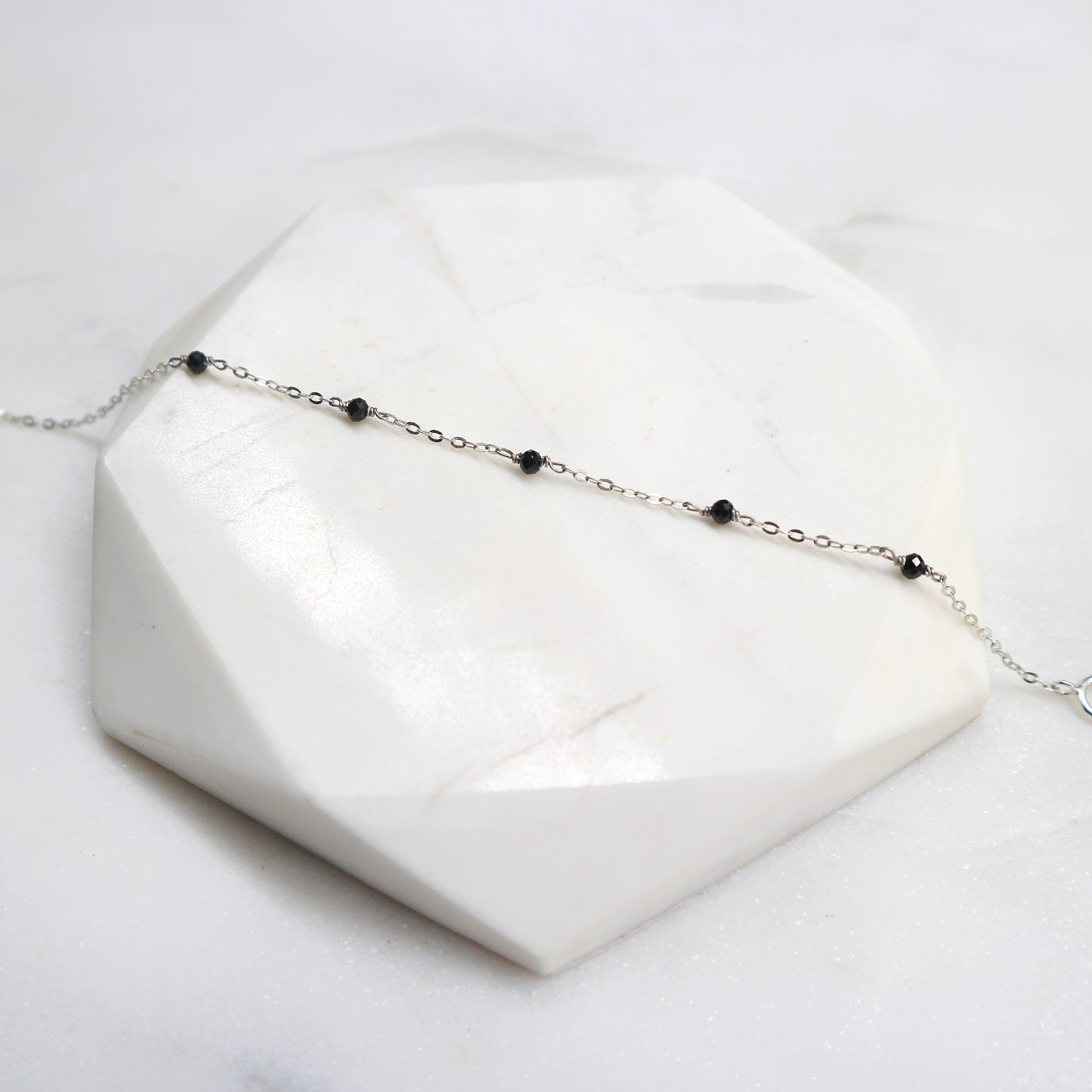 Maleficent 純銀手鍊｜黑尖晶石｜