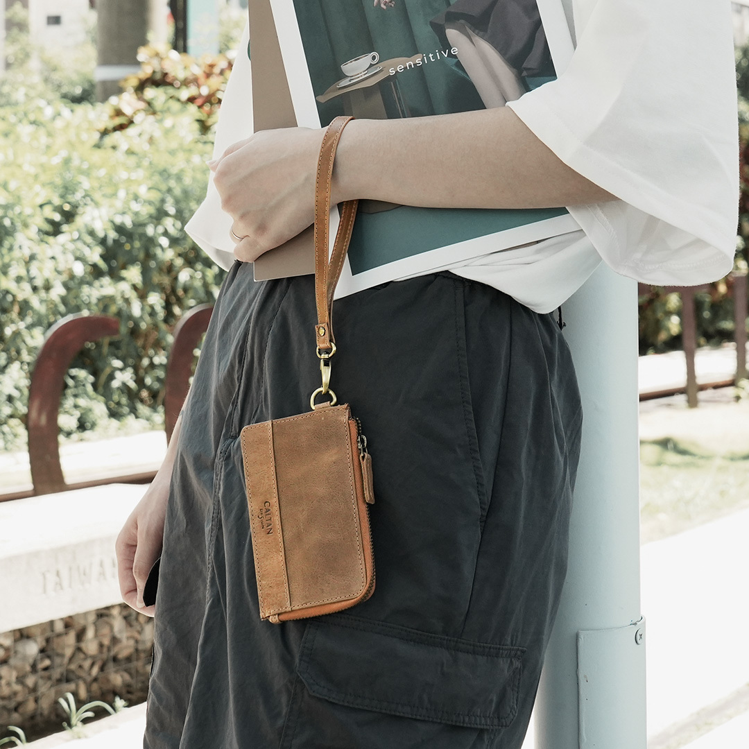 真皮手掛式卡片夾-四色(075127)