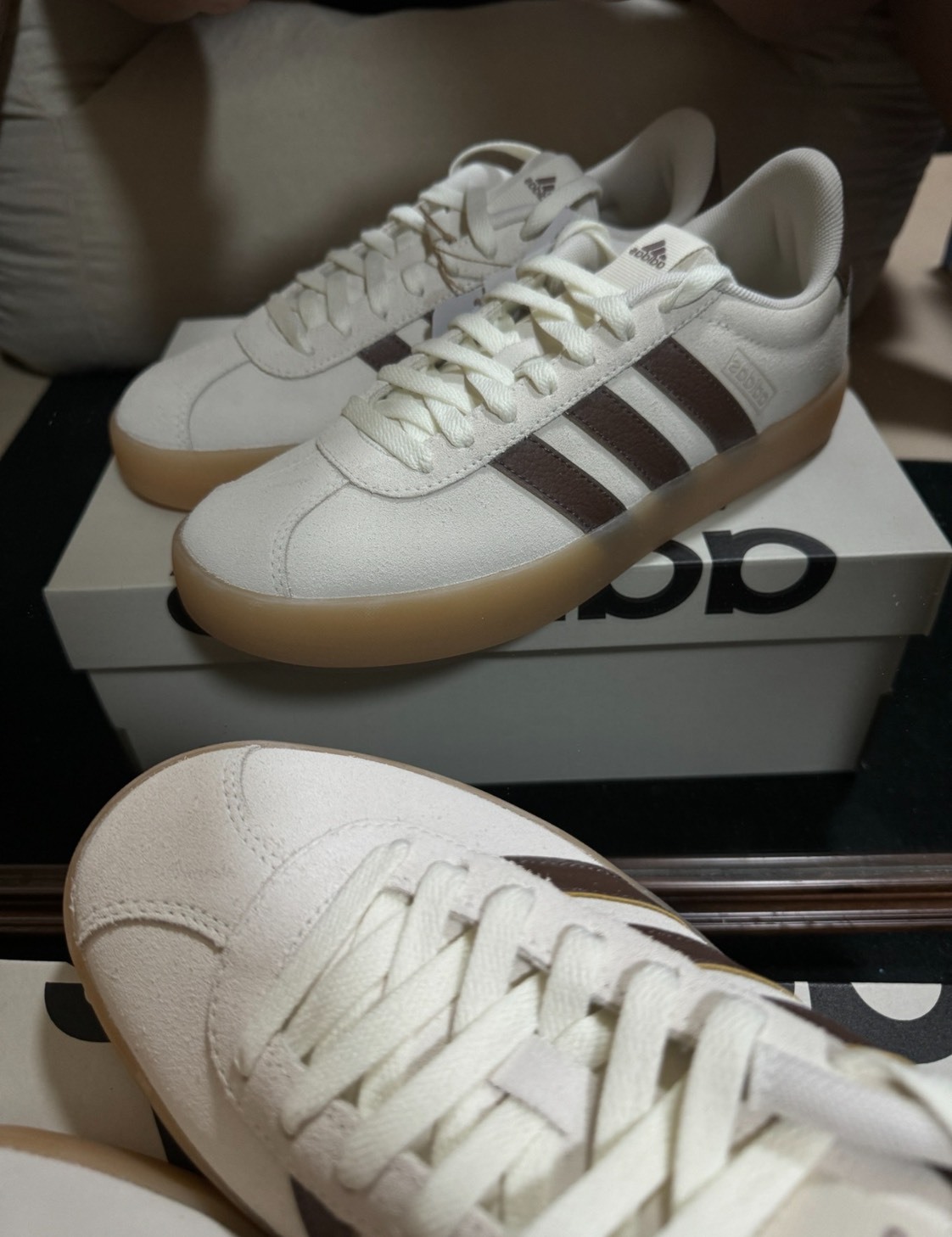 adidas Neo VL Court 3.0 舒適百搭減震耐磨低幫板鞋／女款（卡其色）