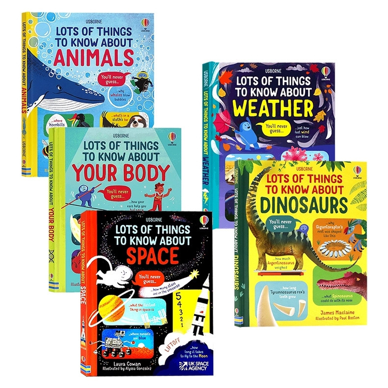 Usborne Lots of Things to Know About Your Body/Animals/Space/Weather 5 Books Collection