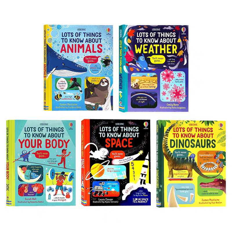 Usborne Lots of Things to Know About Your Body/Animals/Space/Weather 5 Books Collection