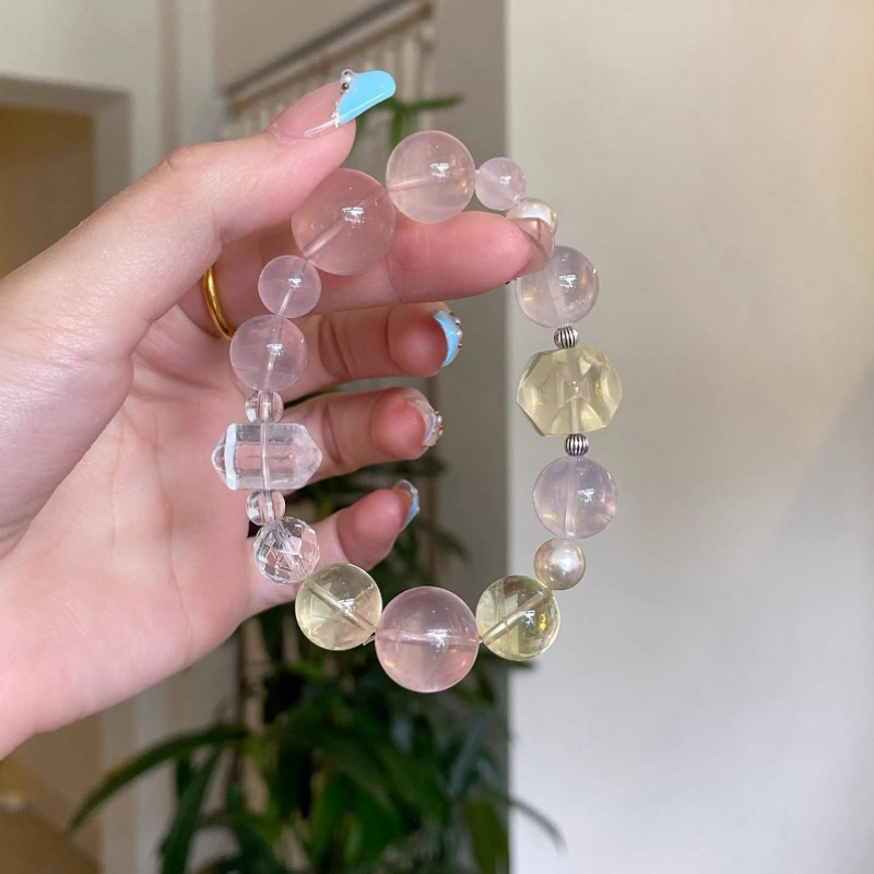 【蜜運聚財】黃水晶x粉水晶x白水晶九尾狐桃花財運手鍊