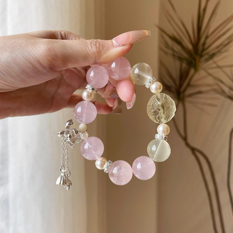 【蜜運聚財】黃水晶x粉水晶x白水晶九尾狐桃花財運手鍊