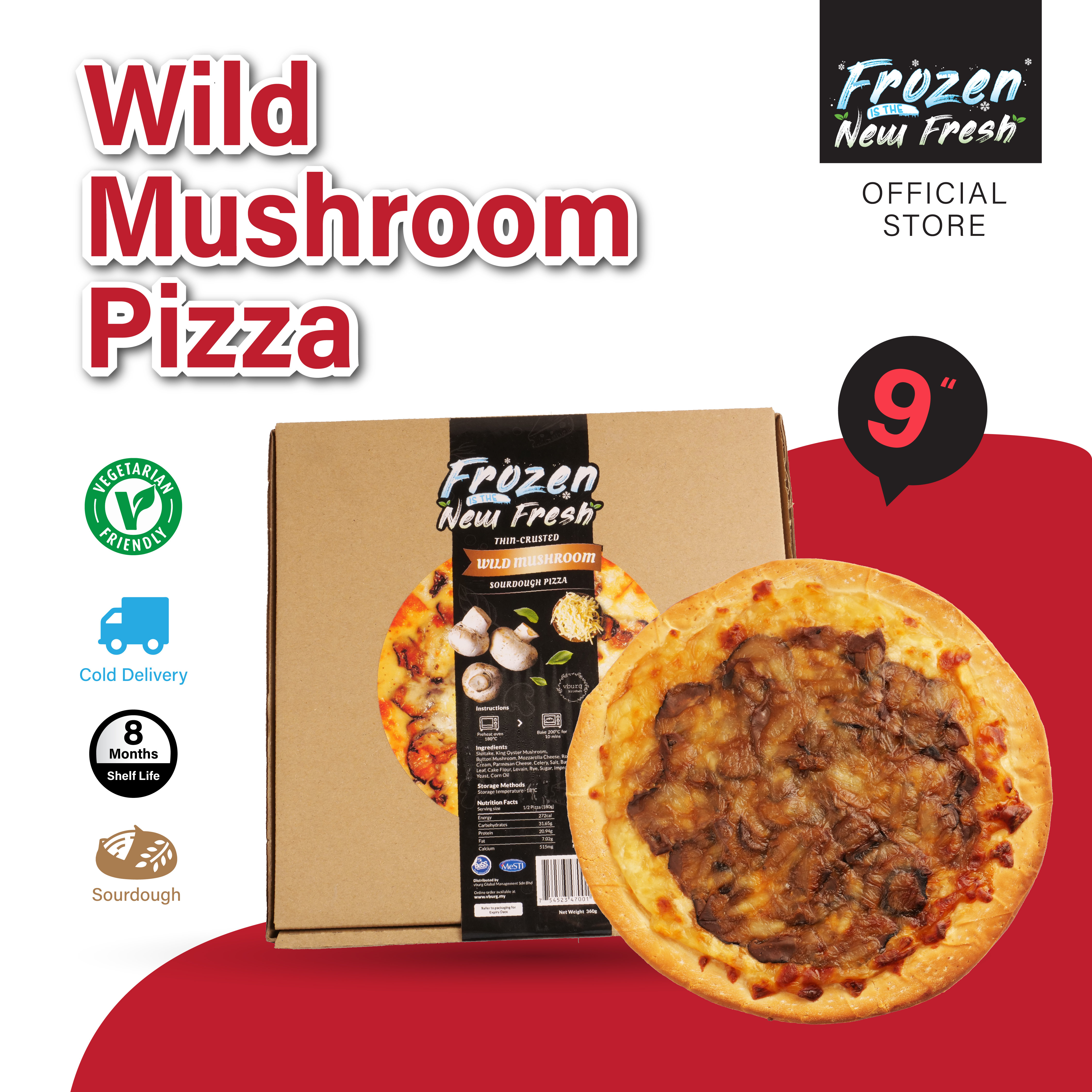 Mushroom Sourdough Pizza (Frozen) - vburg