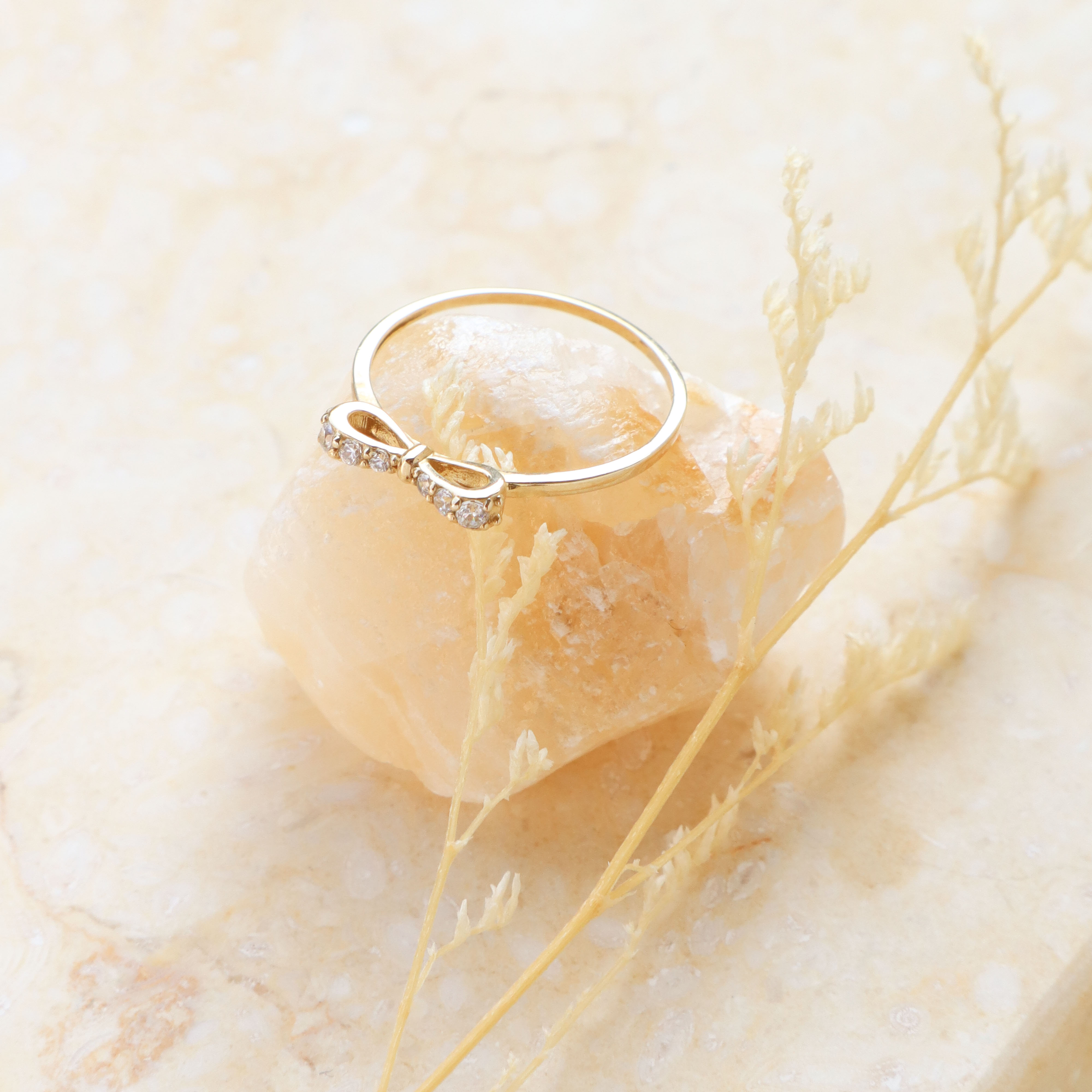 10K/甜美蝴蝶結戒指