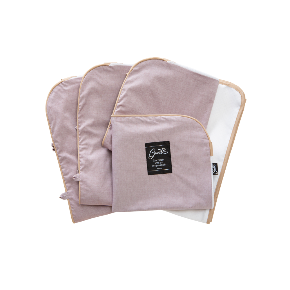 gunite 第三代嬰兒陪睡床-床圍布套+止滑墊五件組92x142｜雅典藕
