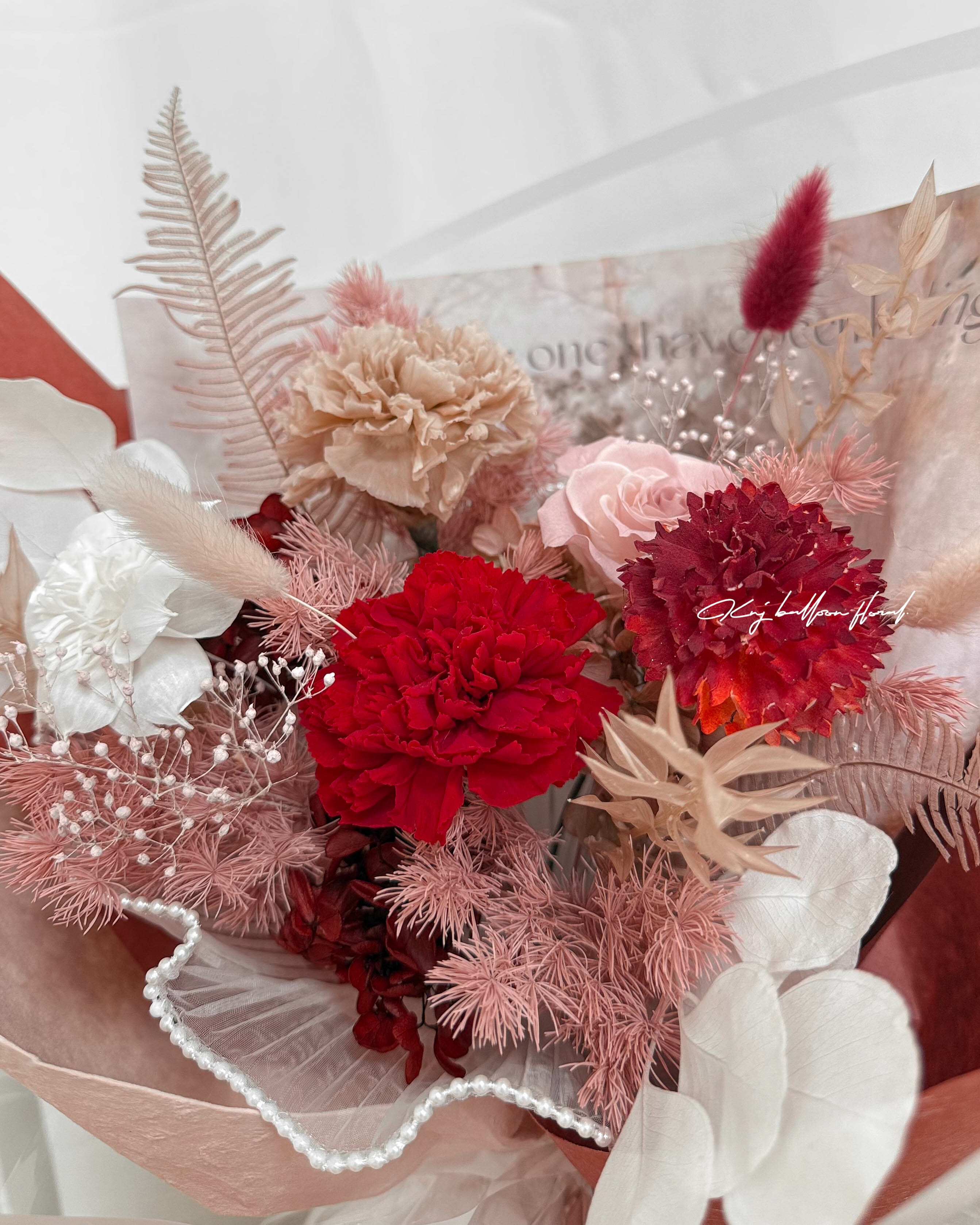 MOTHER'S DAY 緋紅時光康乃馨花束 M號