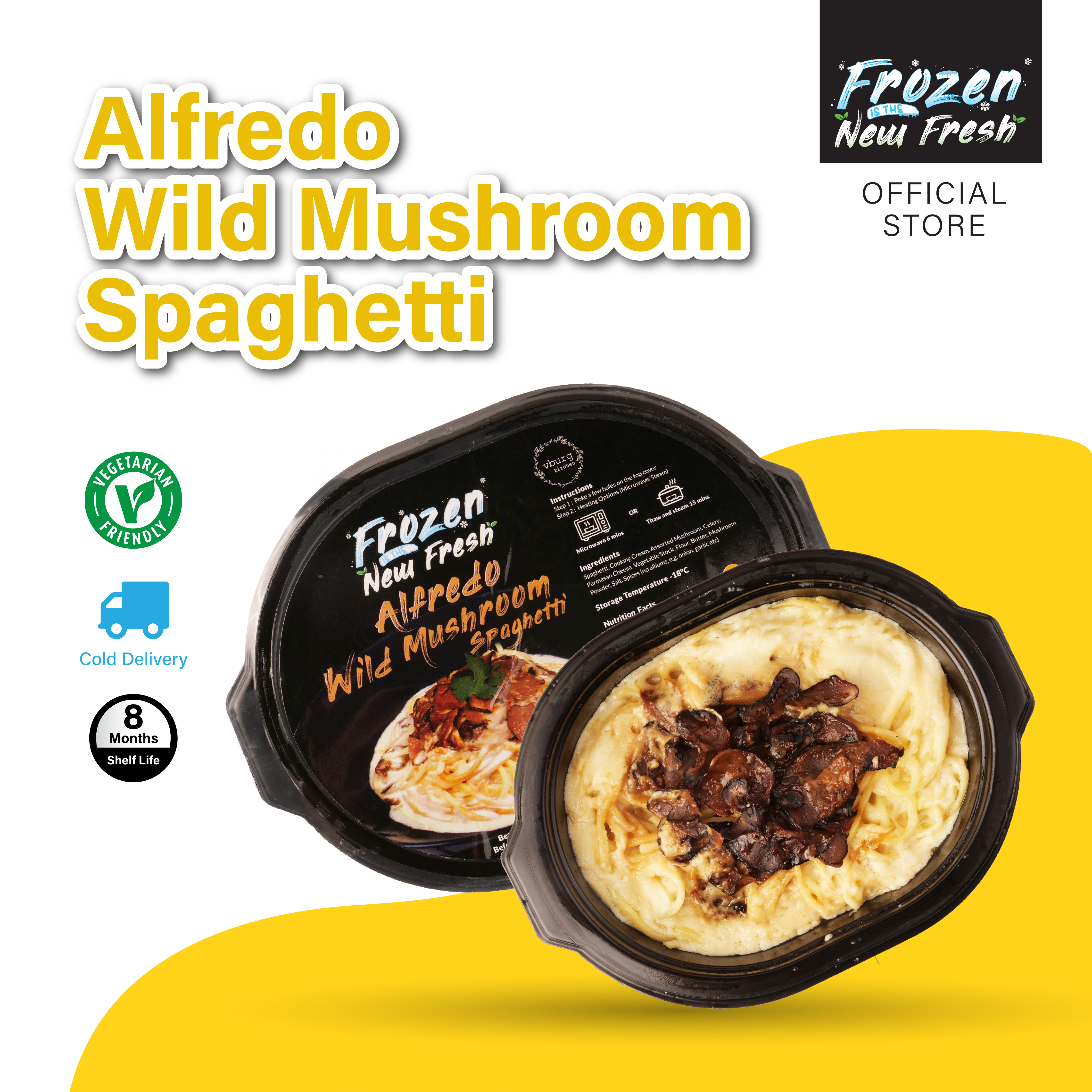 Frozen Wild Mushroom Spaghetti Bento