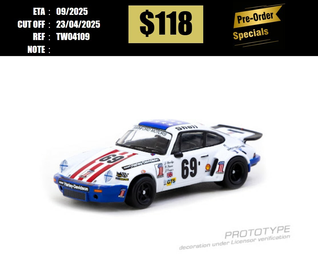 PO-$118 * TARMAC * 1:64 Porsche 911 Carrera RSR 3.0 24h Le Mans 1975 #69 [OD10/04]