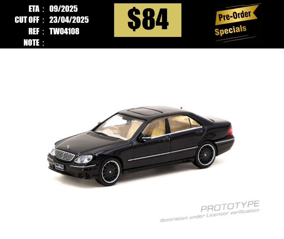 PO-$84 * TARMAC * 1:64 Mercedes-Benz S-Class Wald Black [OD10/04]