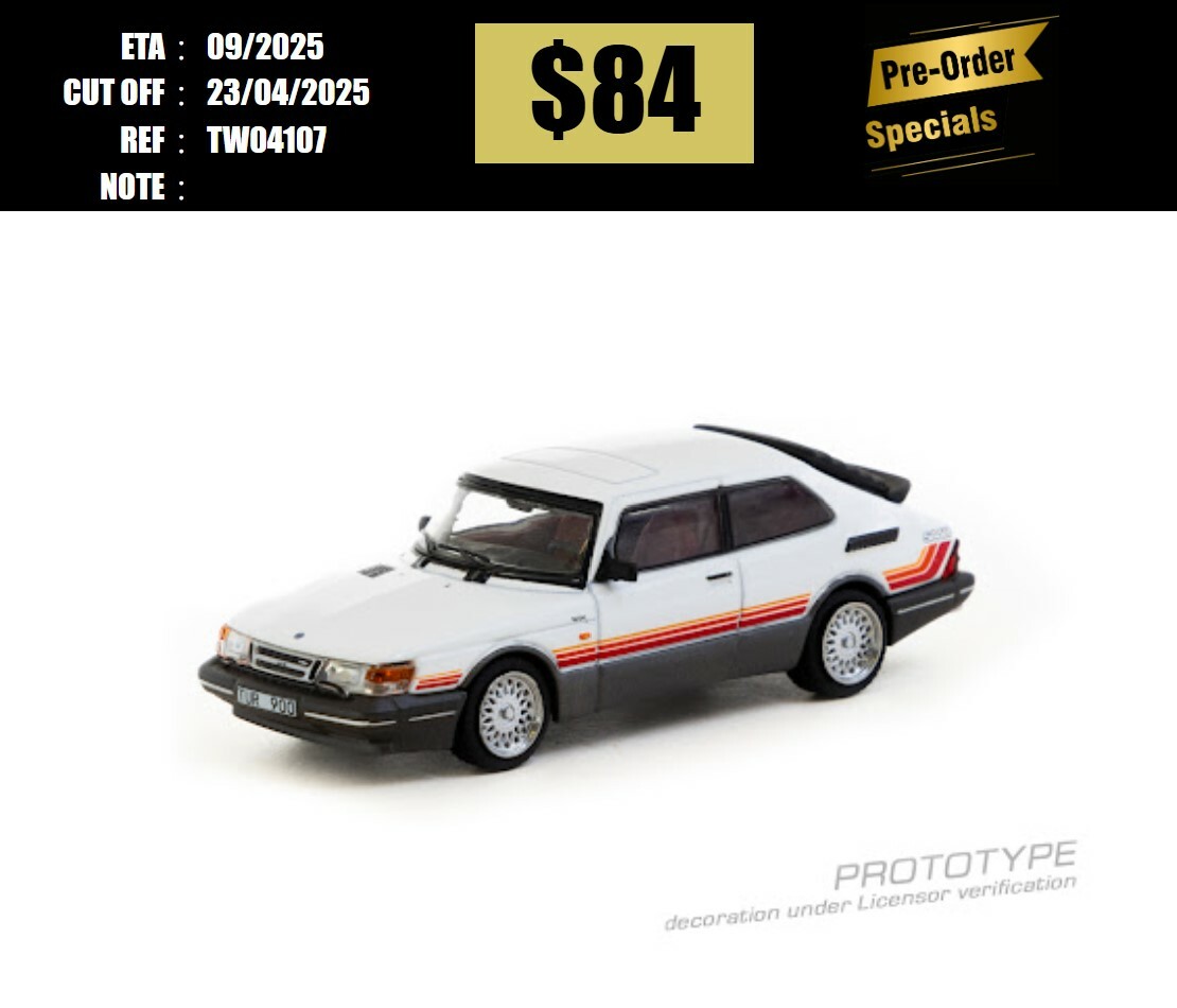 PO-$84 * TARMAC * 1:64 Saab 900 Turbo White [OD10/04]