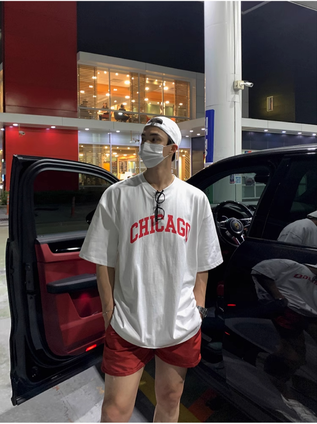 SIMPLEACTION CHIGAGO字母印花短袖上衣