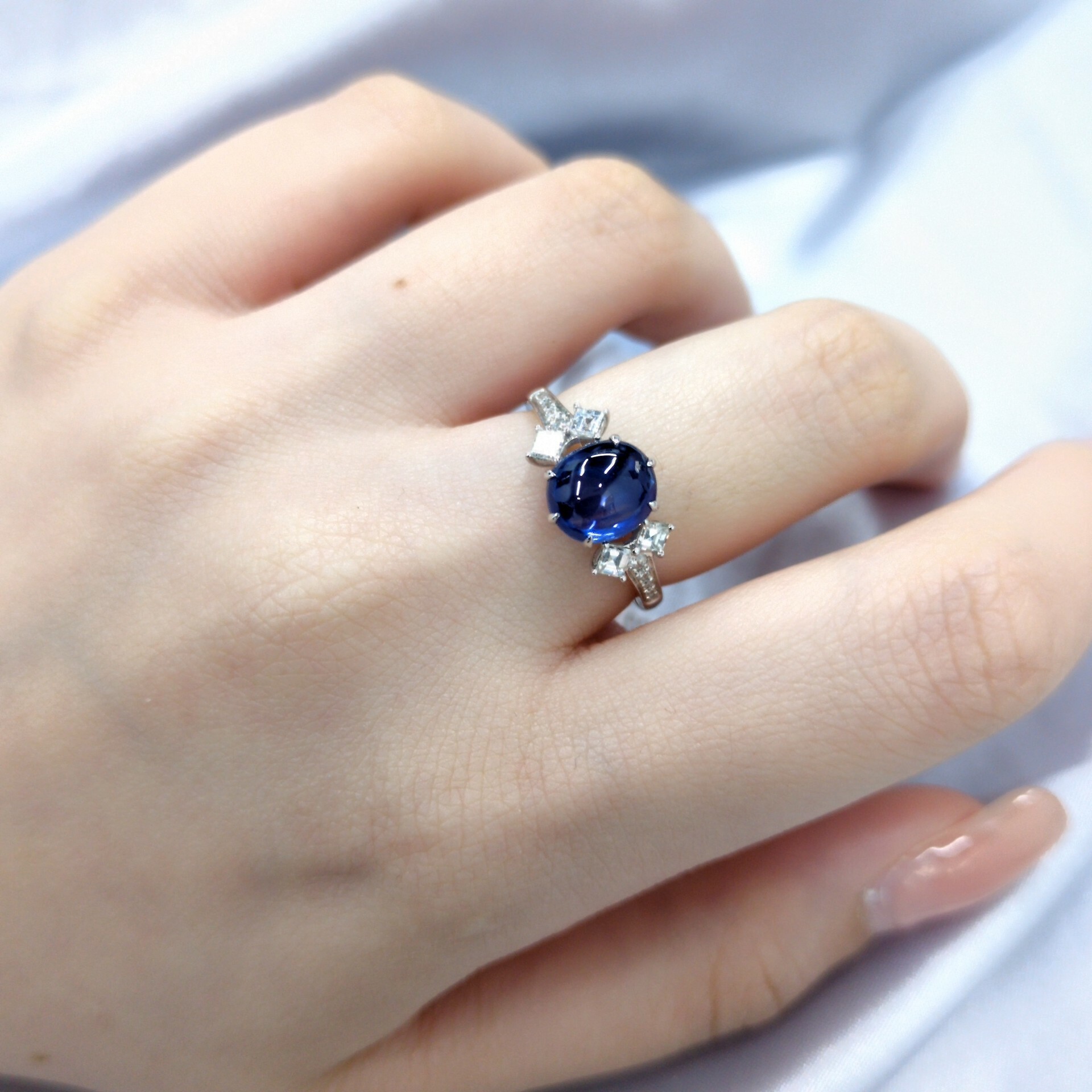 18K White Gold 2.02ct Sapphire and Diamond Ring