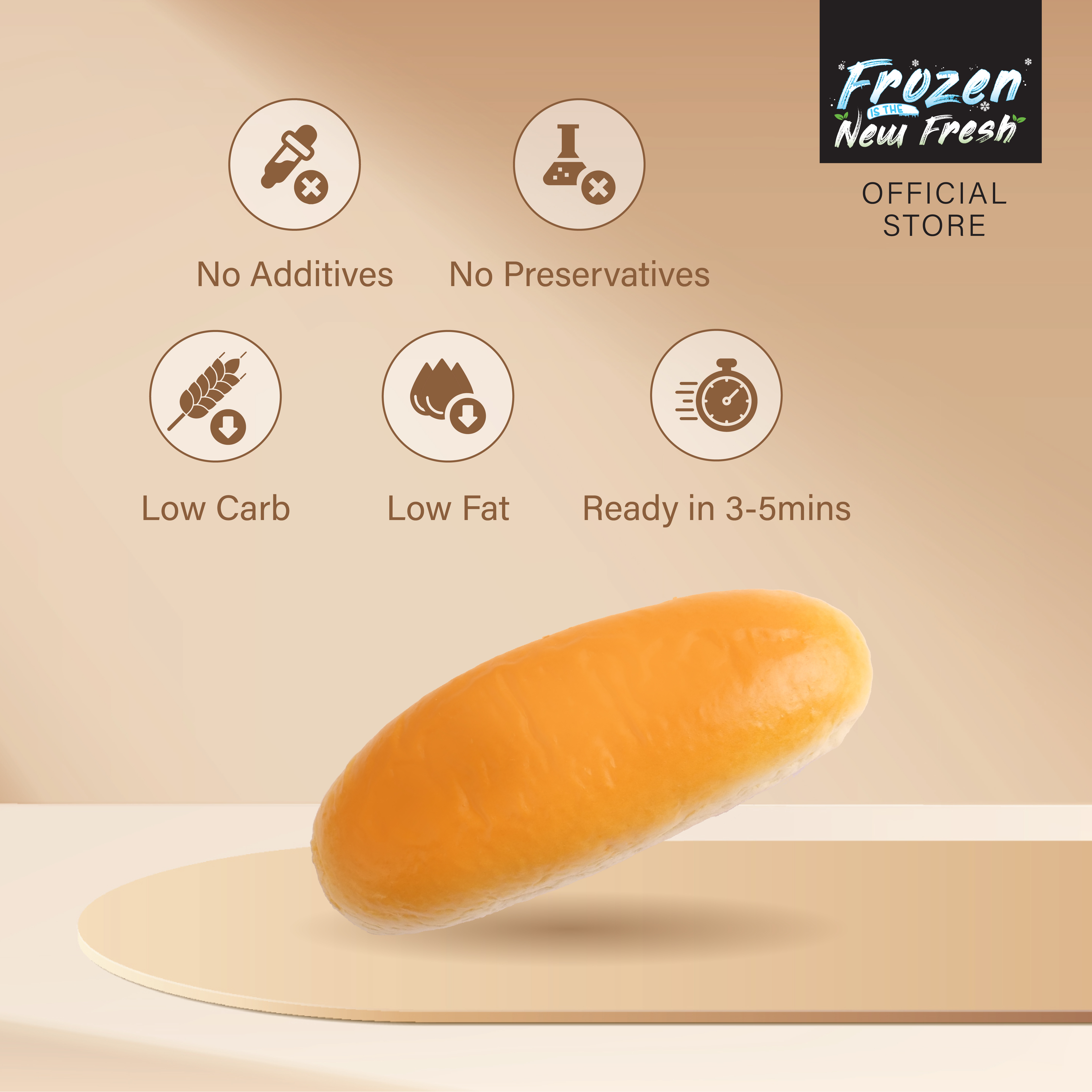 Hot Dog Bun 4pcs (Frozen)