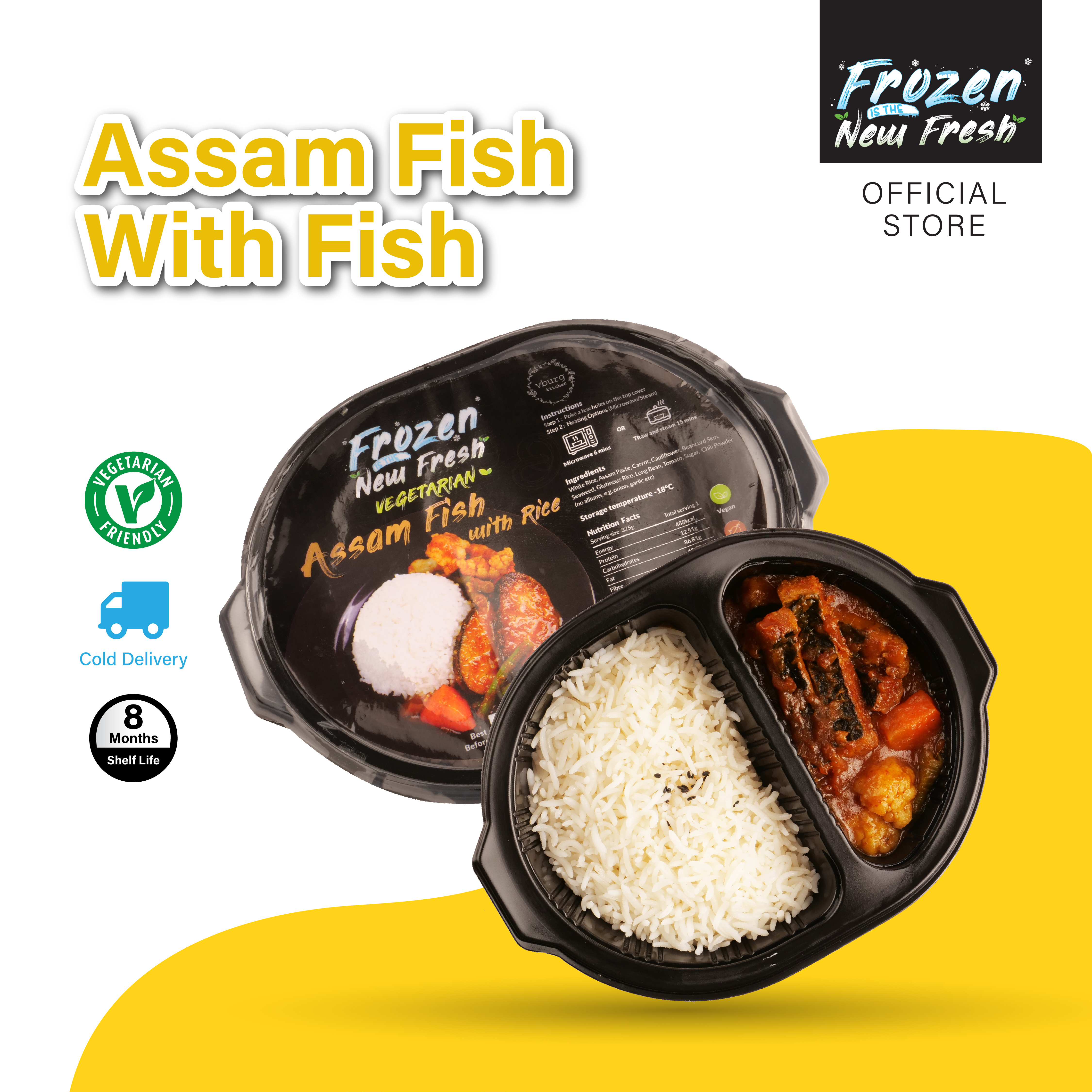 Frozen Assam Fish with Rice Bento