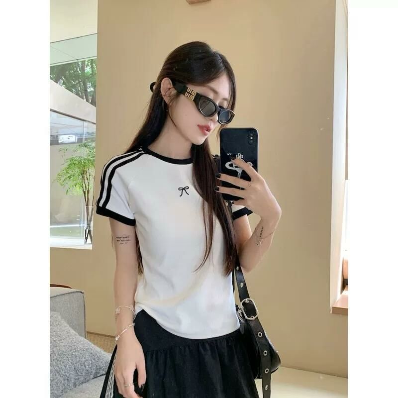 [2 PCS FOR RM50] Vintage Bow Slim-Fit CropTop