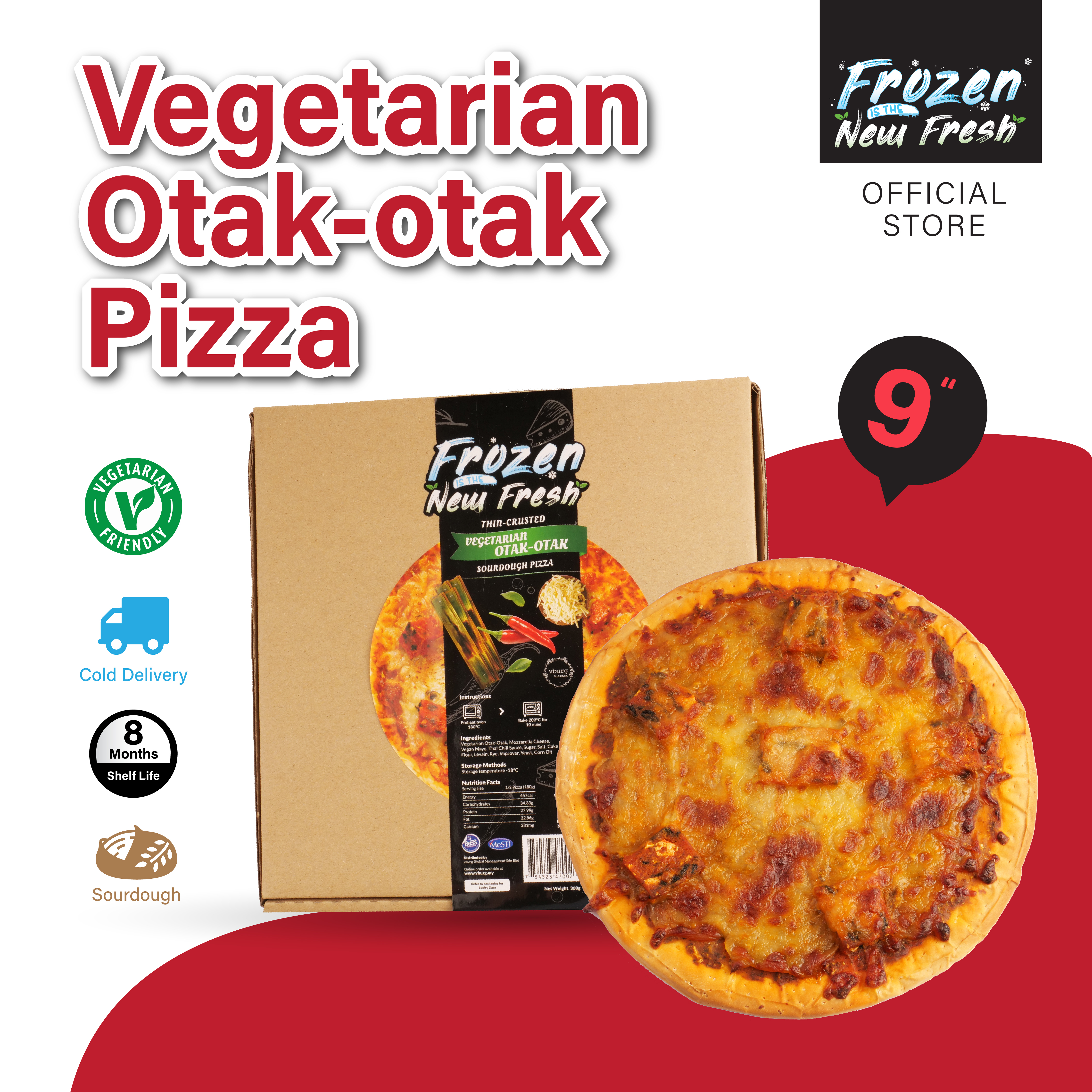 Vegetarian Otak-Otak Sourdough Pizza (Frozen) - vburg