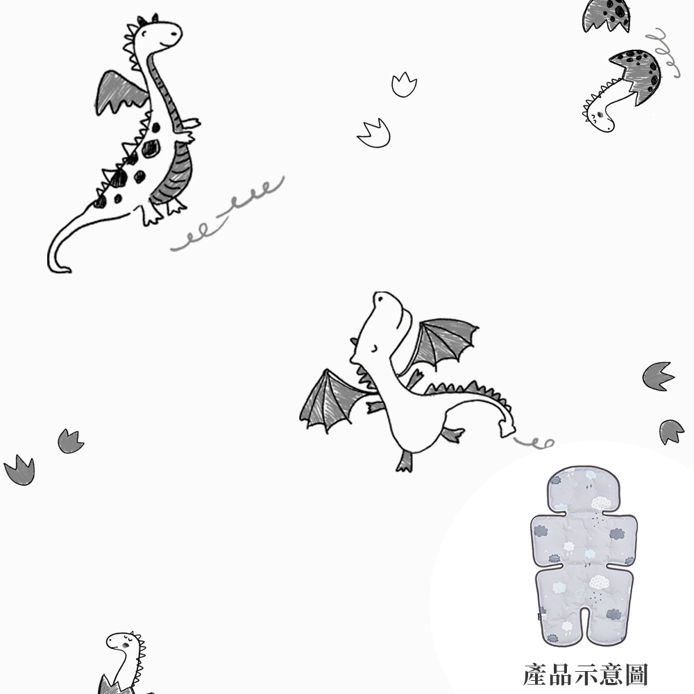 lolbaby韓國 Hi Jell-O涼感蒟蒻推車坐墊(防水隔尿款)｜飛天恐龍