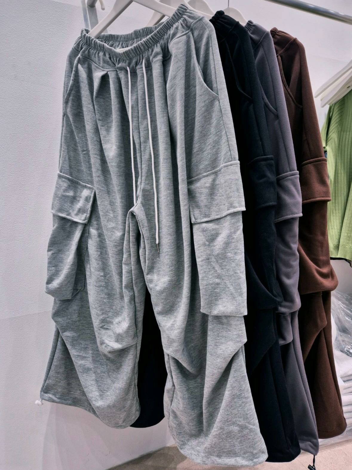 淨色棉質可束腳鬆身褲 P2984