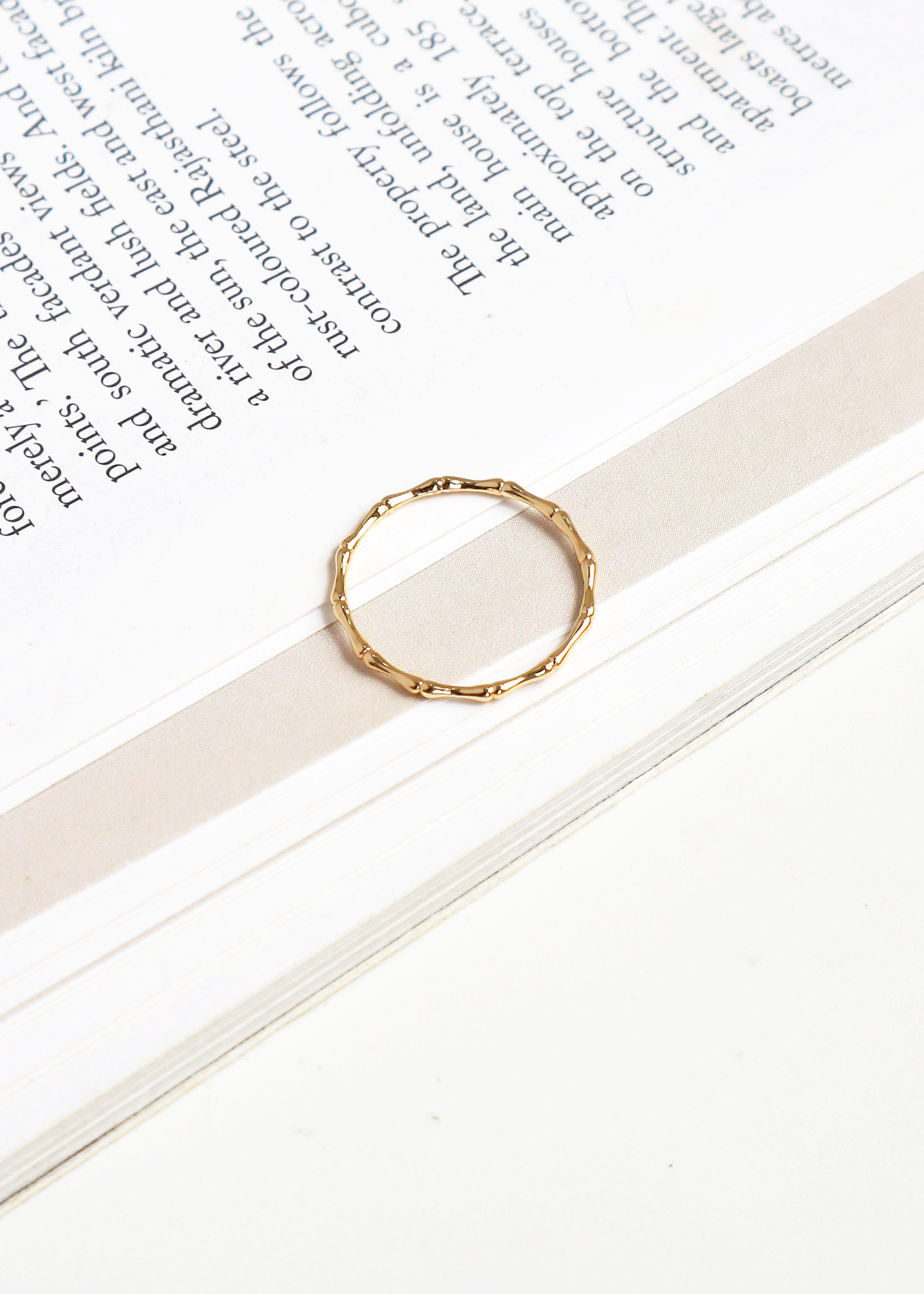 竹節造型 細戒指