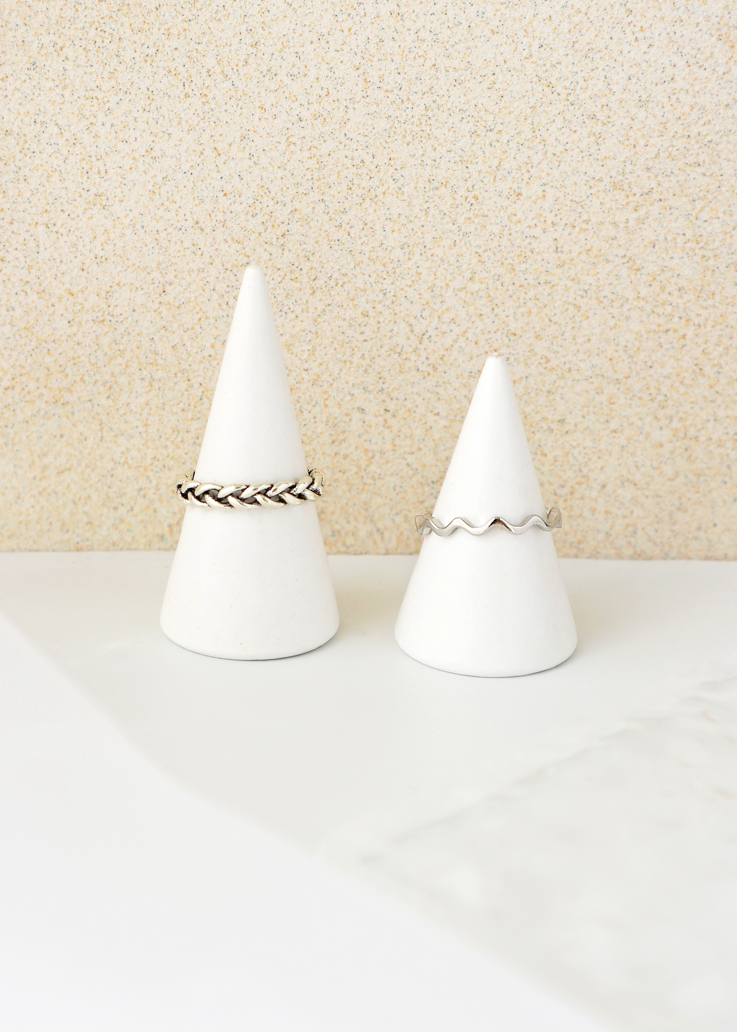 波浪麻花捲 戒指組合