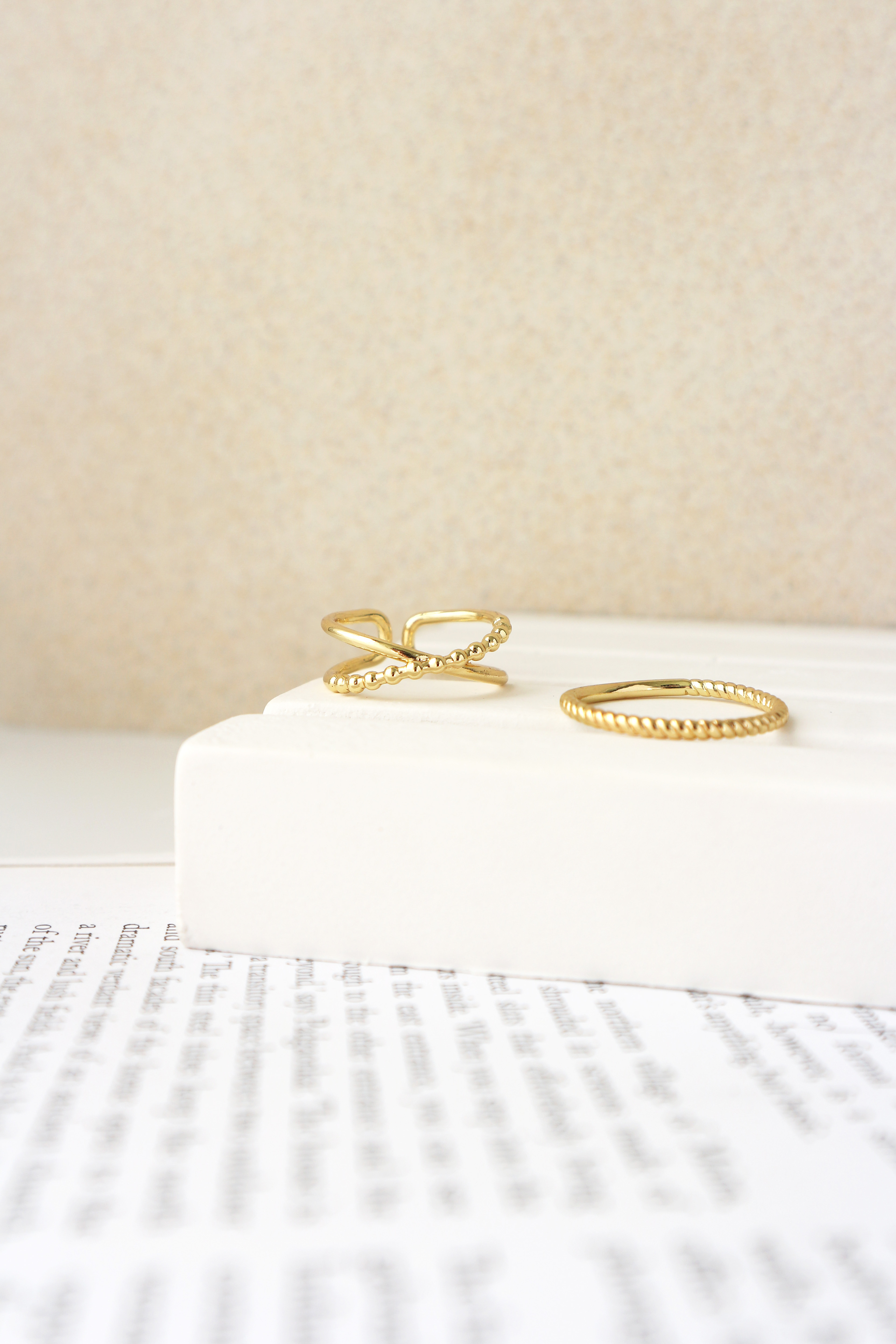 扭紋珠珠 戒指組合