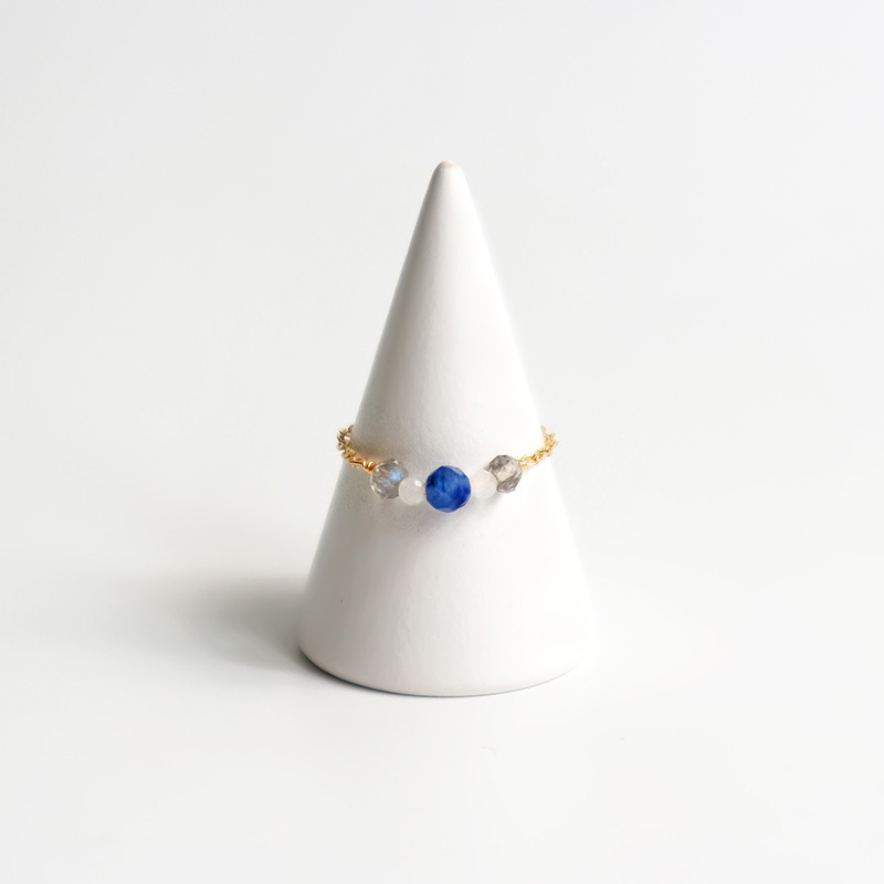 Siren 鍊戒｜藍晶石x拉長石｜