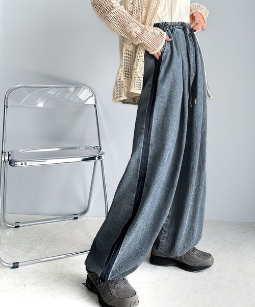 日本🇯🇵連線 Classical Elf 牛仔刷舊闊腿棉長褲 寬鬆 落地褲 3色(任買兩件711免運)/預購